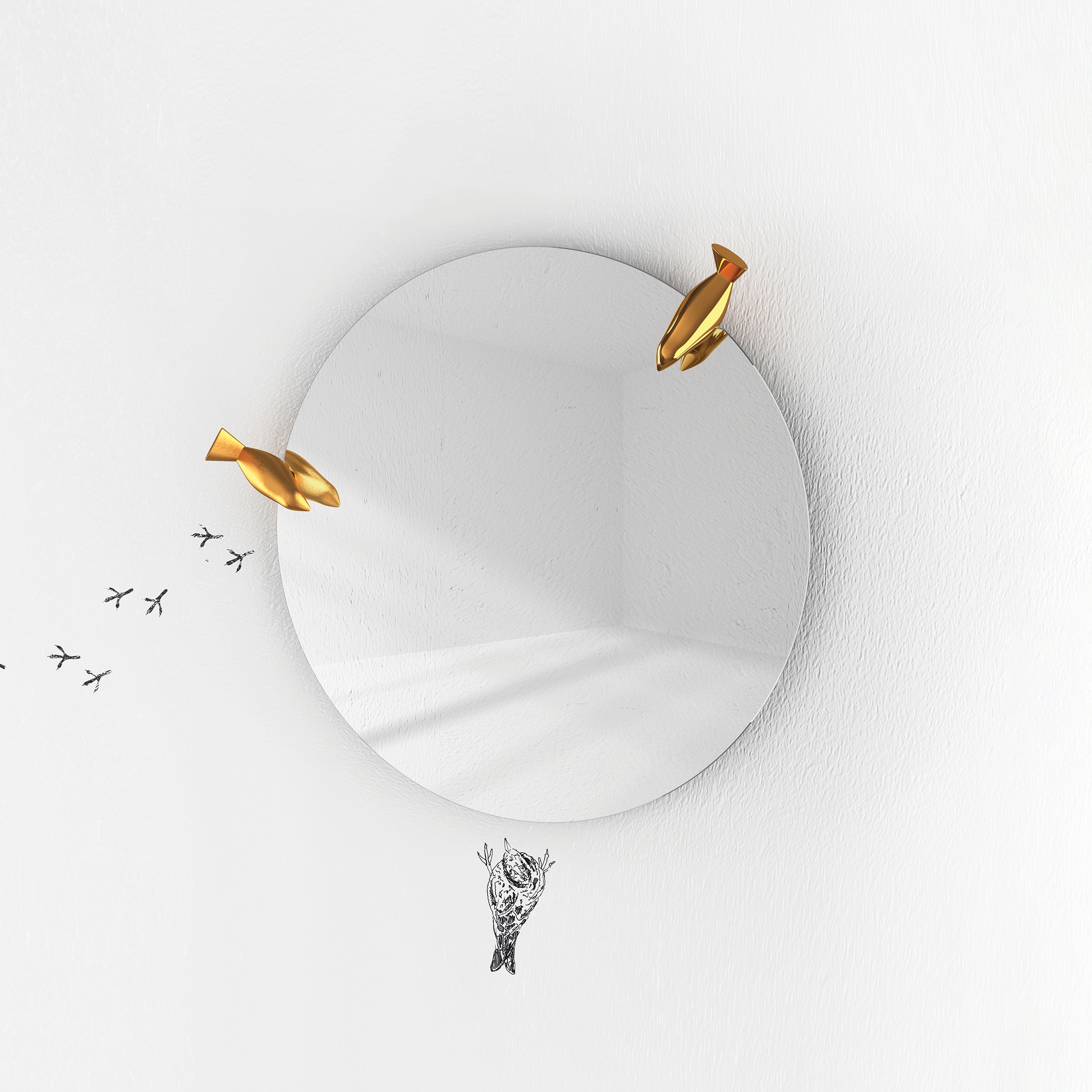 Display product BIRD WATCH mirror from manufacturer minottiitalia