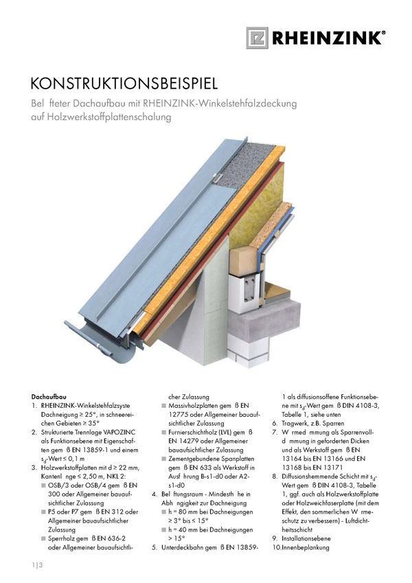 Immagine di anteprima del file Konstruktionsbeispiel Belüfteter Dachaufbau mit RHEINZINK-Winkelstehfalzdeckung