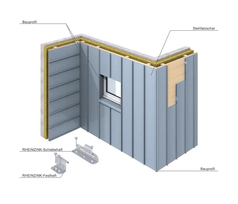 RHEINZINK - Seam systems | Angled standing seam