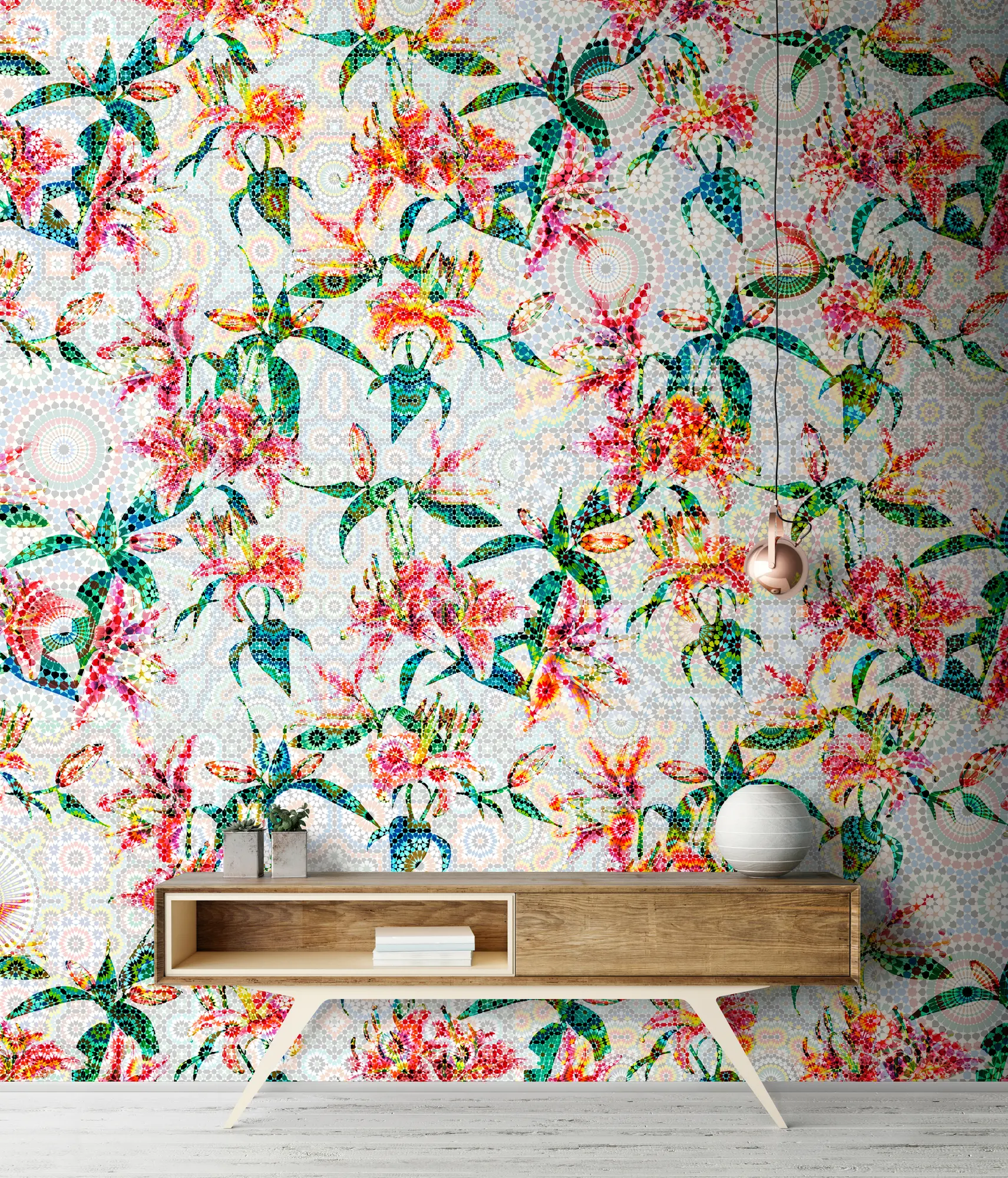 Architects Paper - Walls By Patel | Papier Peint Mosaic Lilies 1