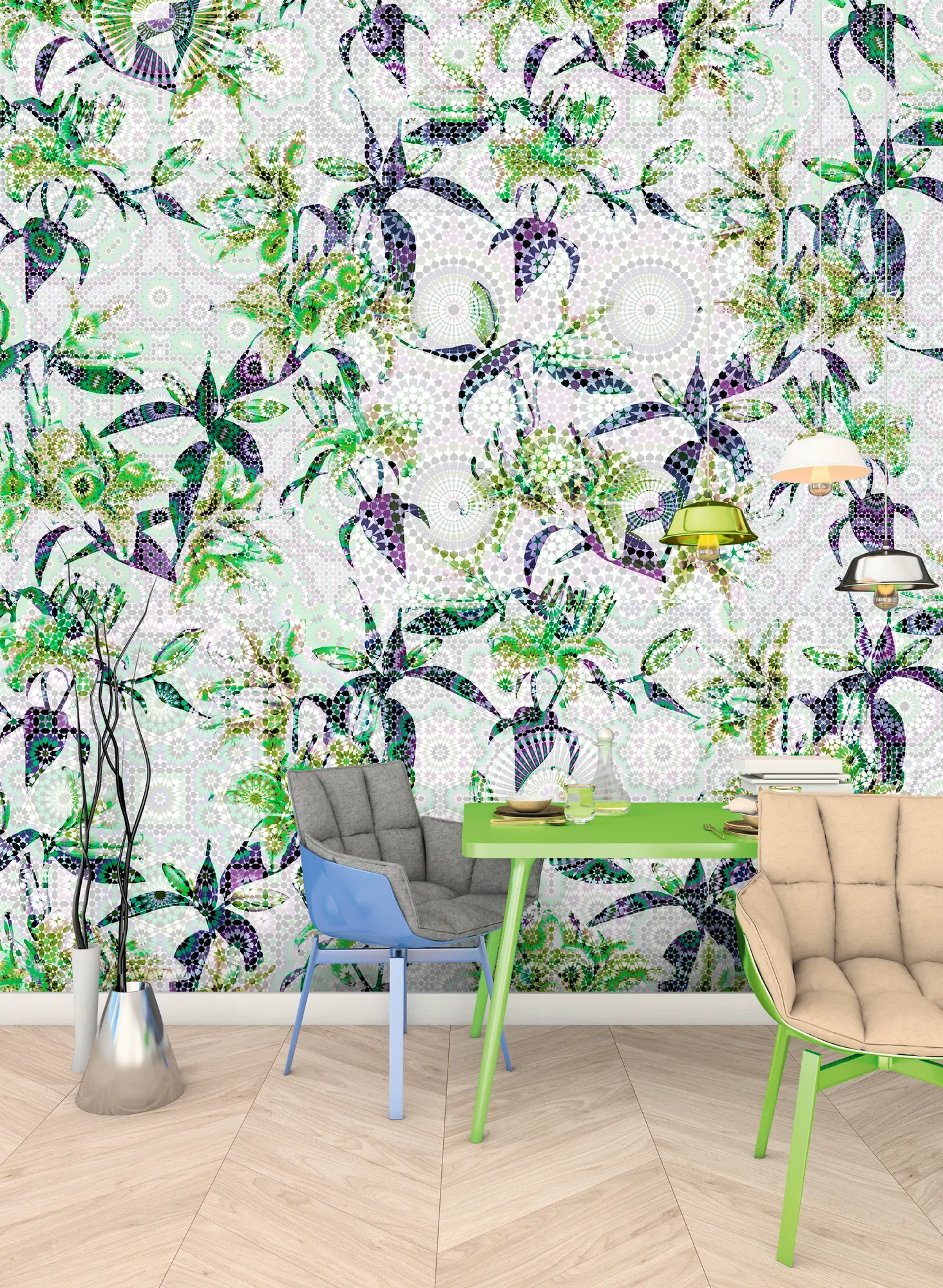 Architects Paper - Walls By Patel | Papier Peint Mosaic Lilies 1