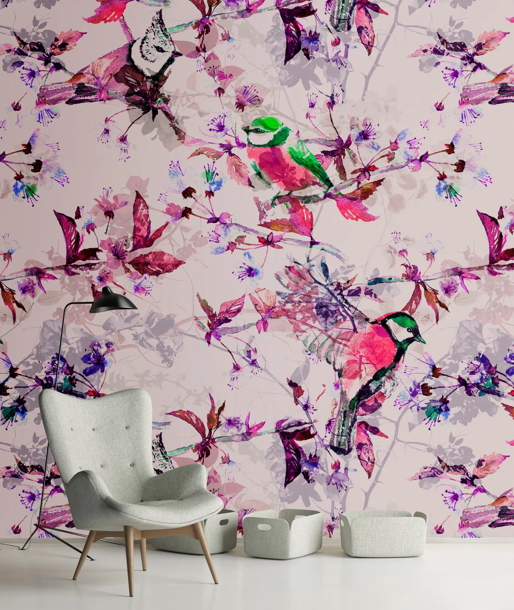 Architects Paper - Walls By Patel | Tapete | Digitaldruck Songbirds 1