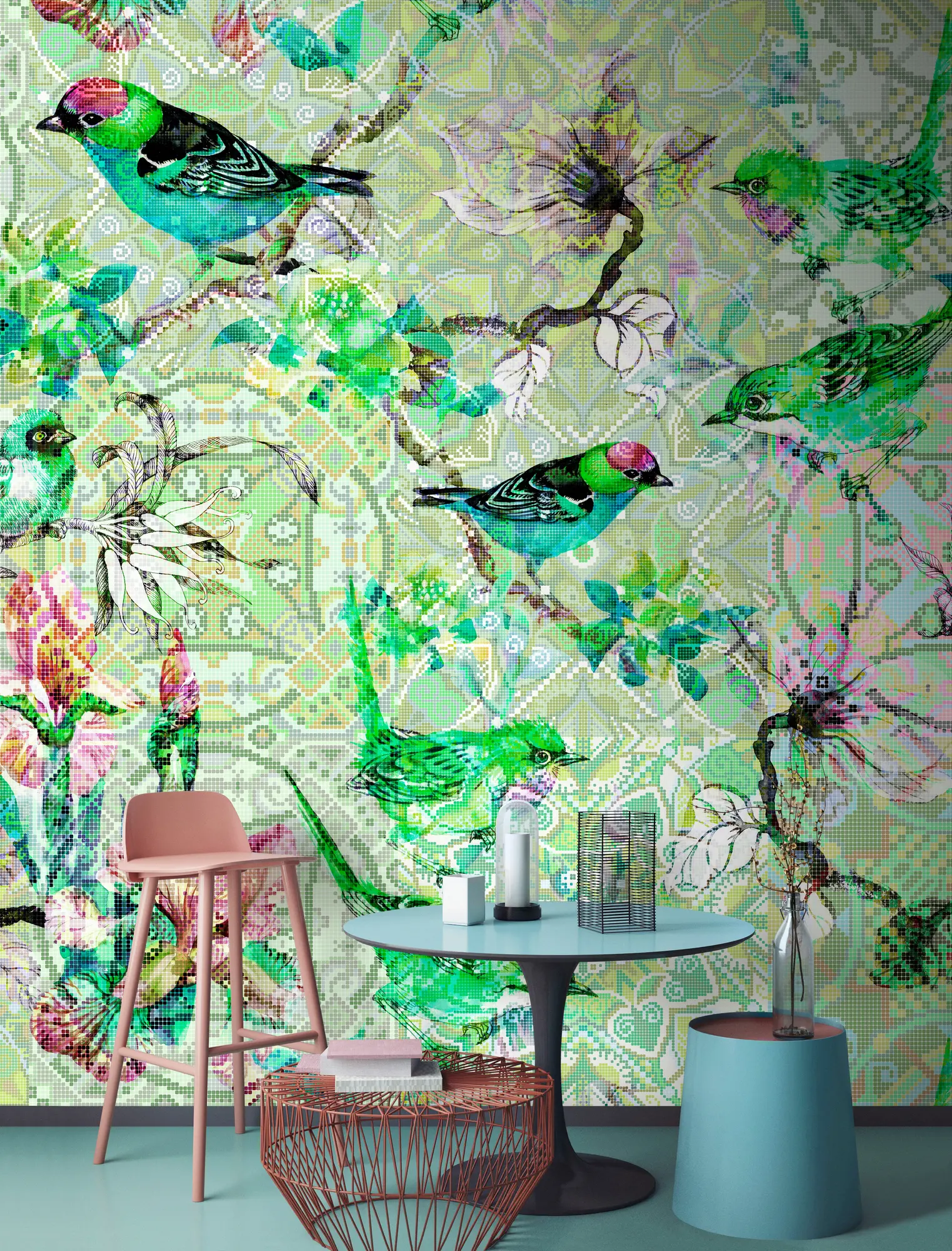 Architects Paper - Walls By Patel | Tapete | Digitaldruck Mosaic Birds 2