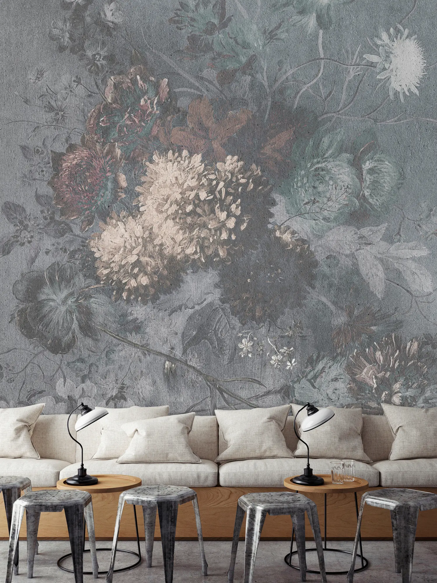 Architects Paper - Walls By Patel | Tapete | Digitaldruck Bouquet Gris 1