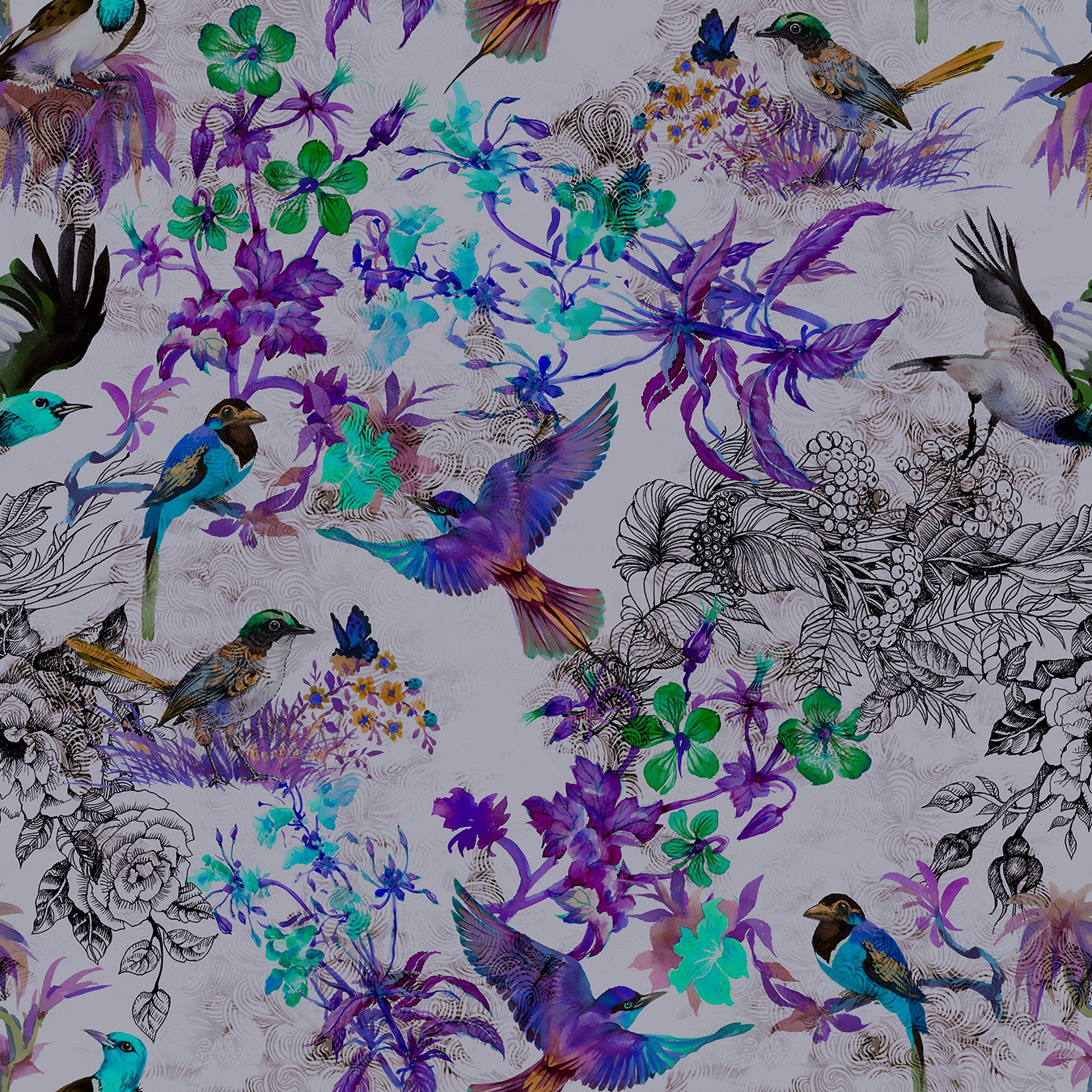 Walls By Patel | Wallpaper Funky Birds 2