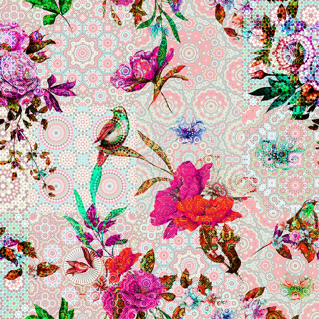 Walls By Patel | Carta da Parati Mosaic Garden 2