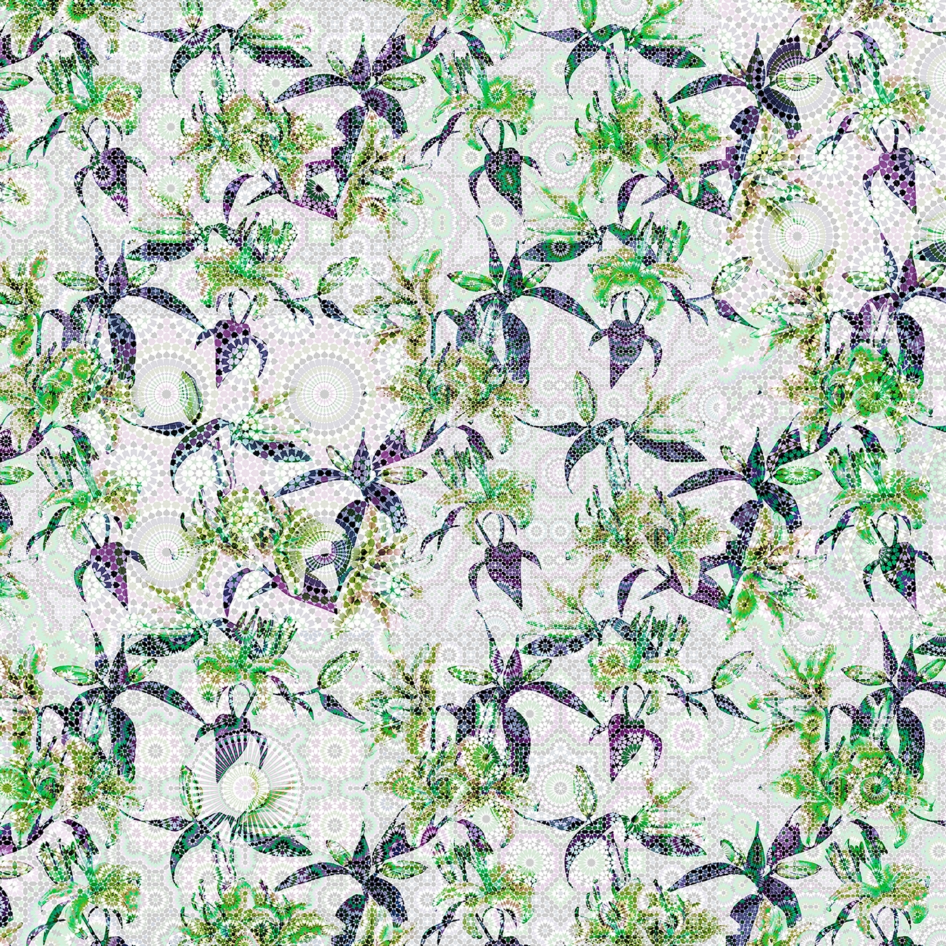 Walls By Patel | Carta da Parati Mosaic Lilies 3