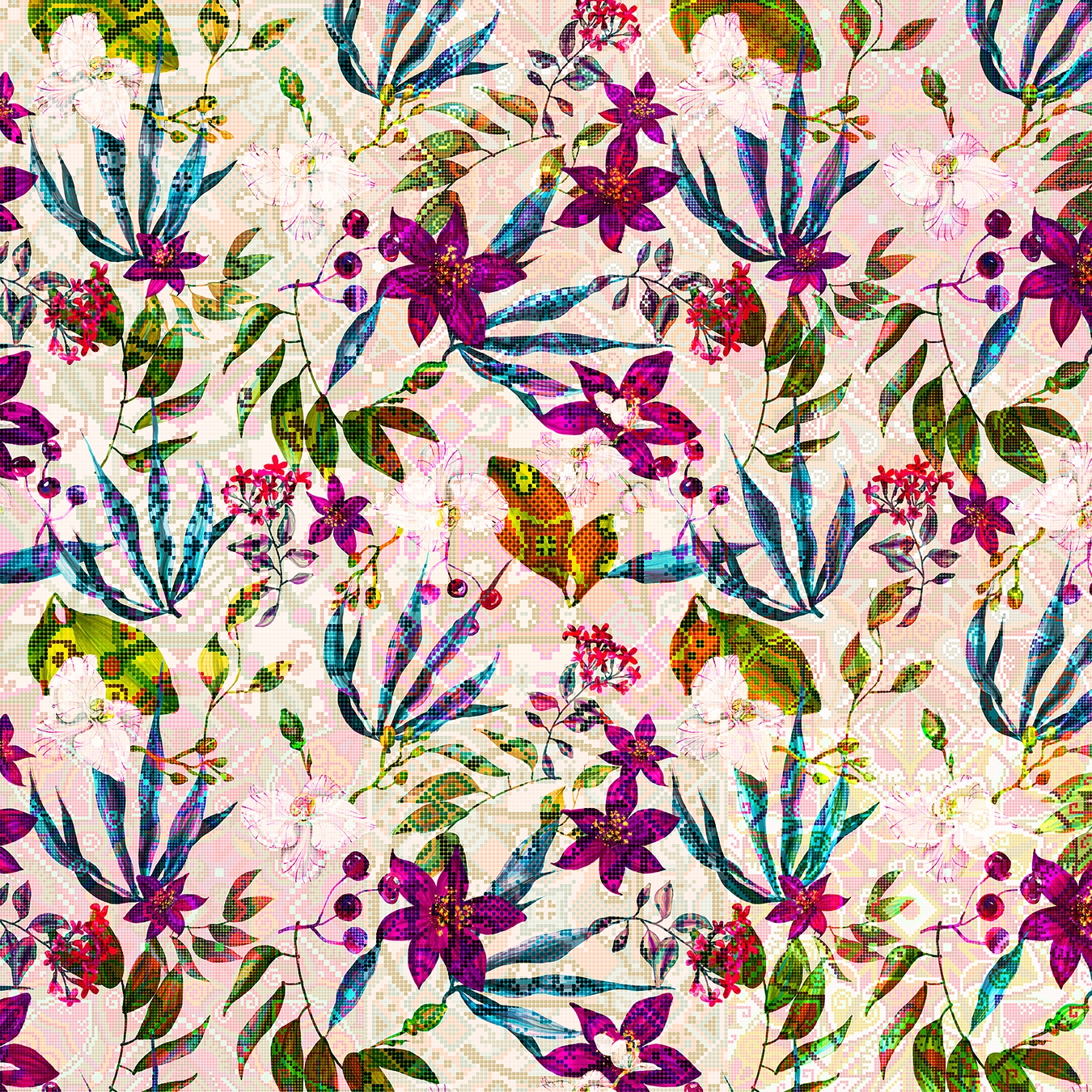 Walls By Patel | Carta da Parati Mosaic Blossom 2