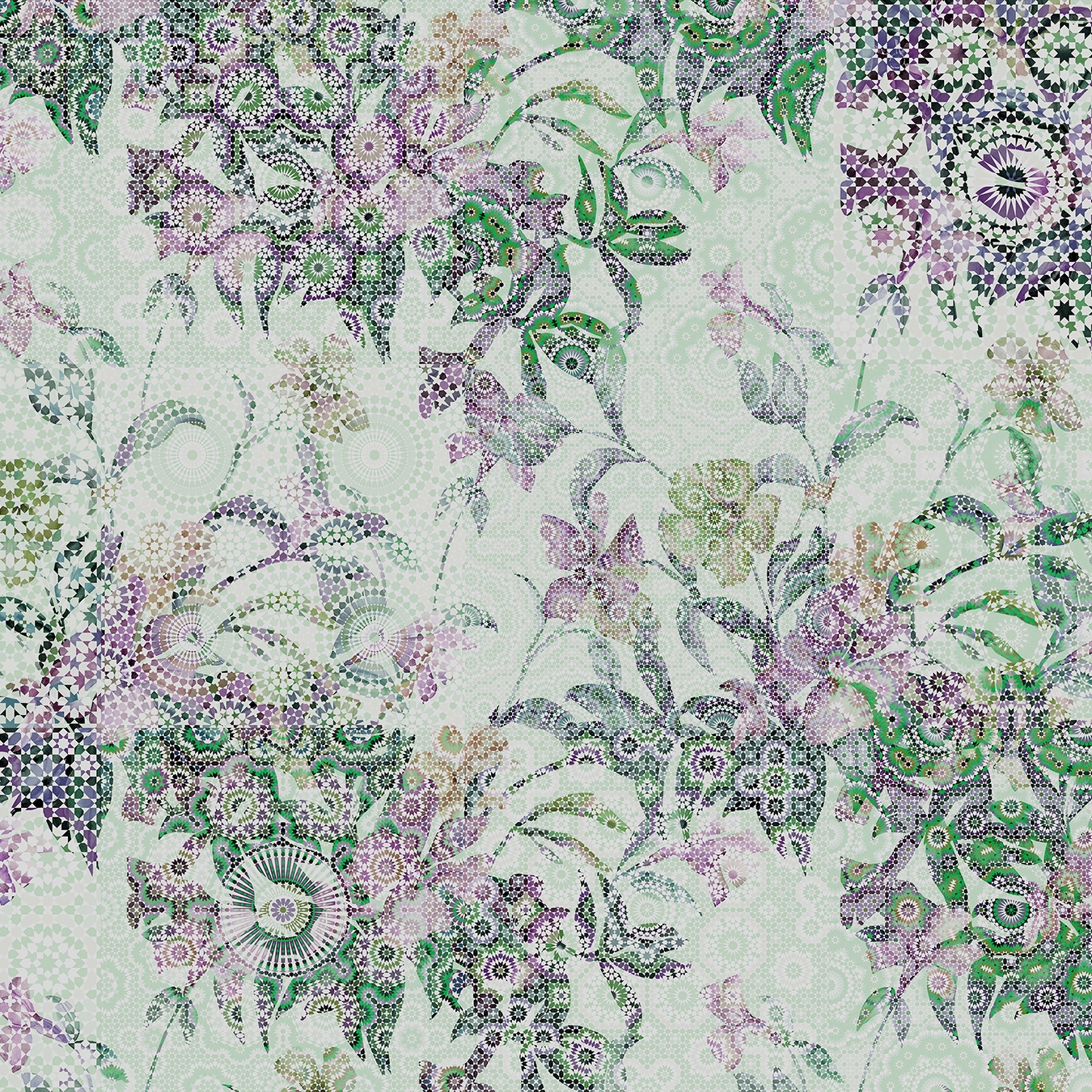 Walls By Patel | Carta da Parati Mosaic Leaves 2