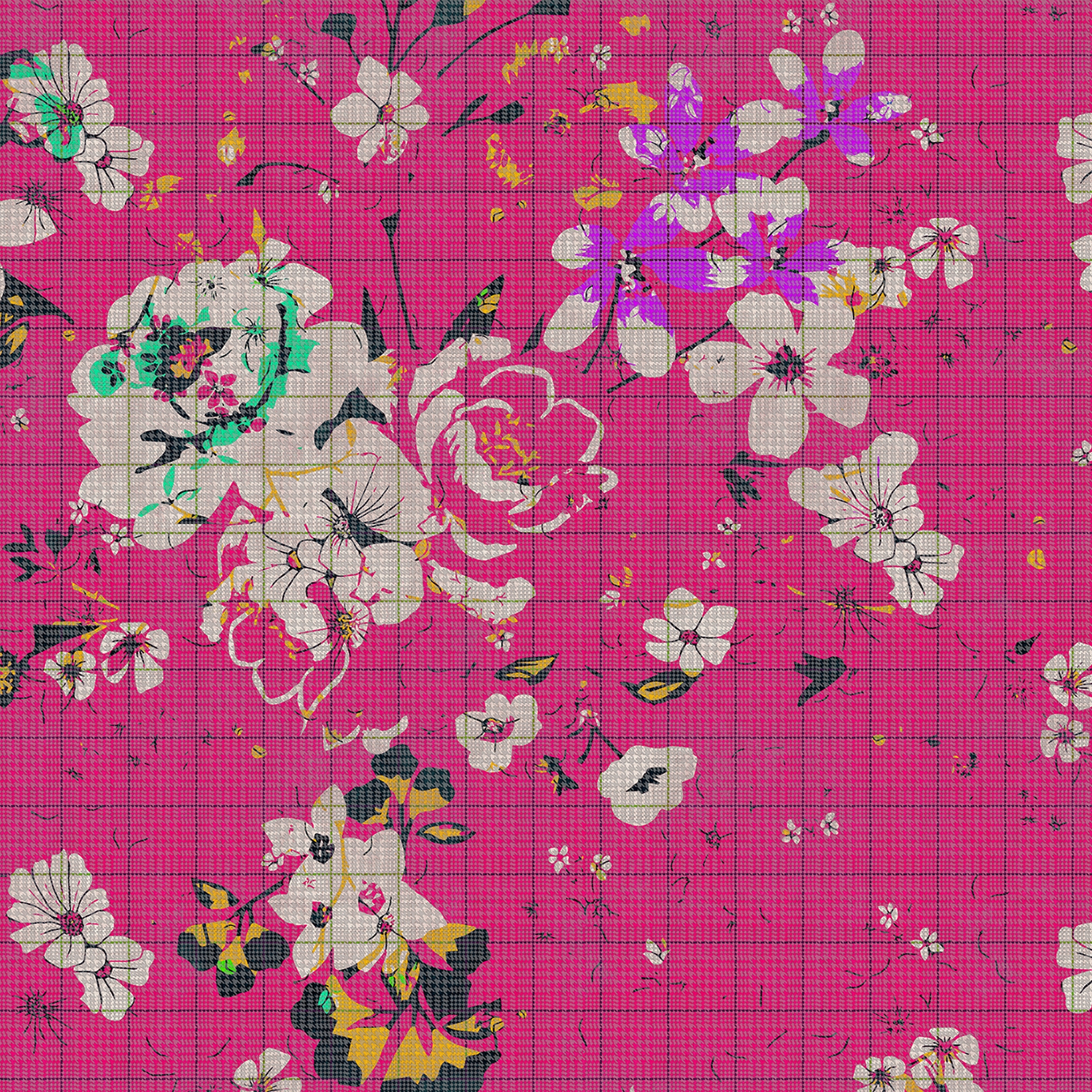 Display product Walls By Patel 2 | Wallpaper DD113827 Flower Plaid 2 from manufacturer Architects Paper