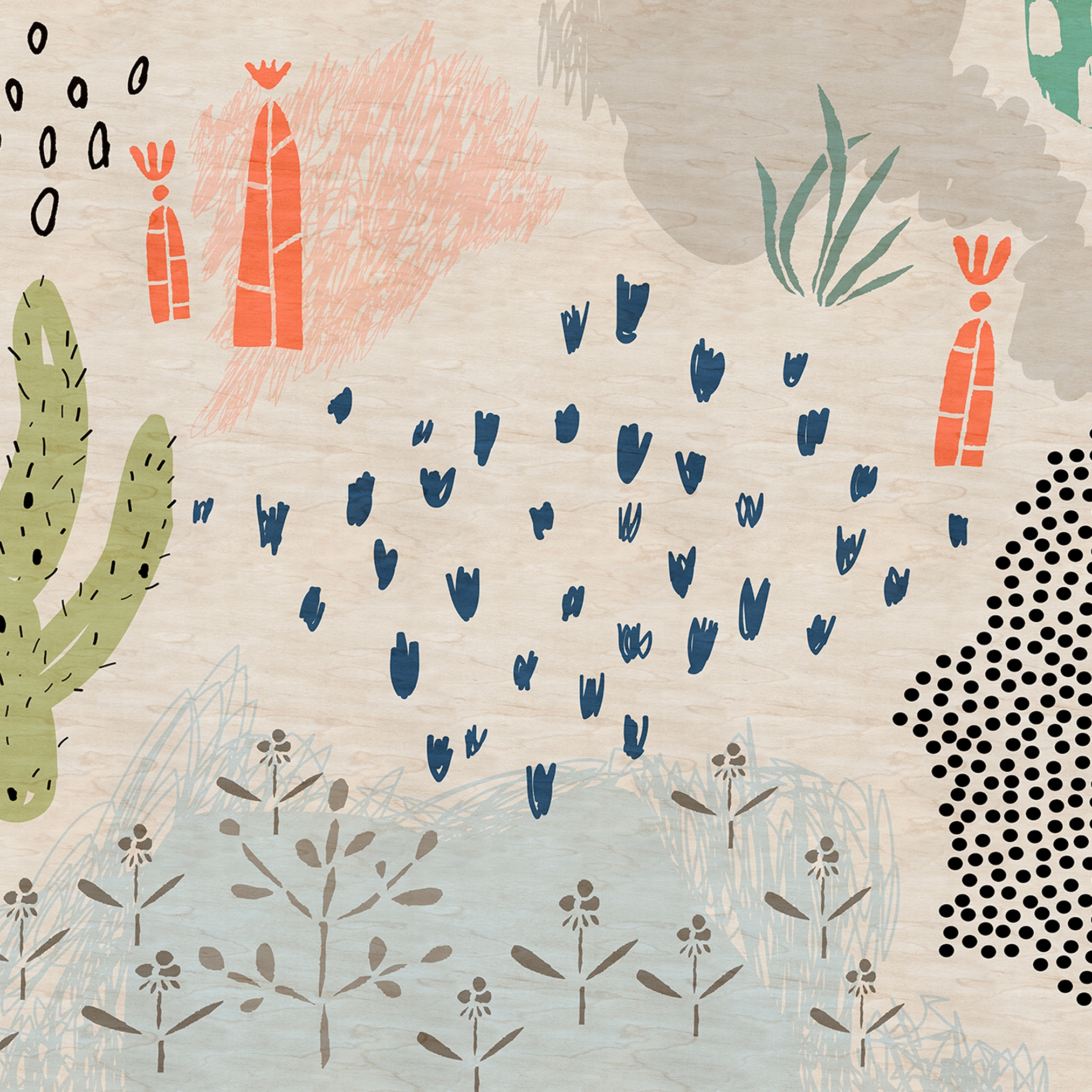 Display product Walls By Patel 2 | Wallpaper DD114302 Crayon Garden2 from manufacturer Architects Paper
