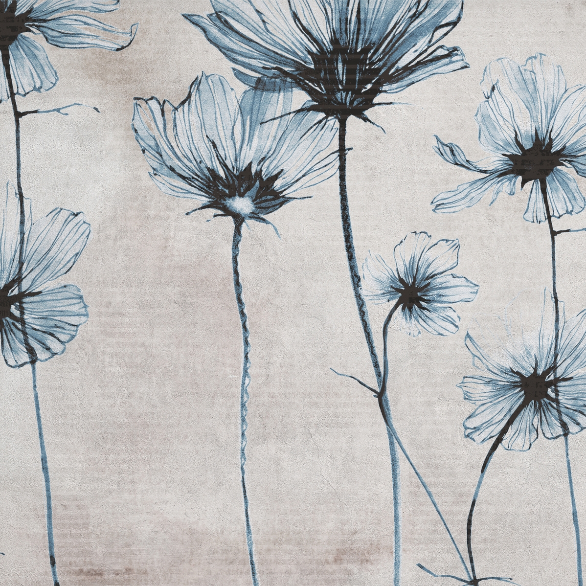 Display product AP Contract | Digital Printed Wallpaper | Blue Daisy DD120515 from manufacturer Architects Paper