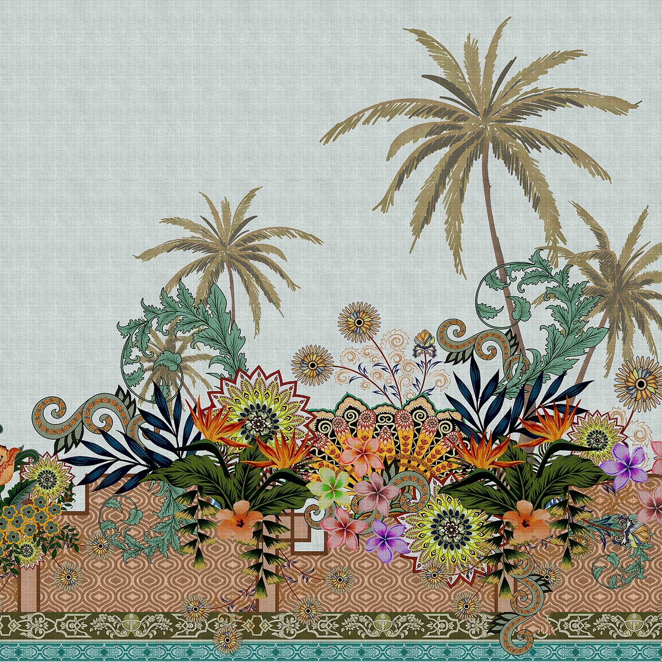 Display product Walls by Patel 3 | Wallpaper oriental garden 3 | DD121844 from manufacturer Architects Paper