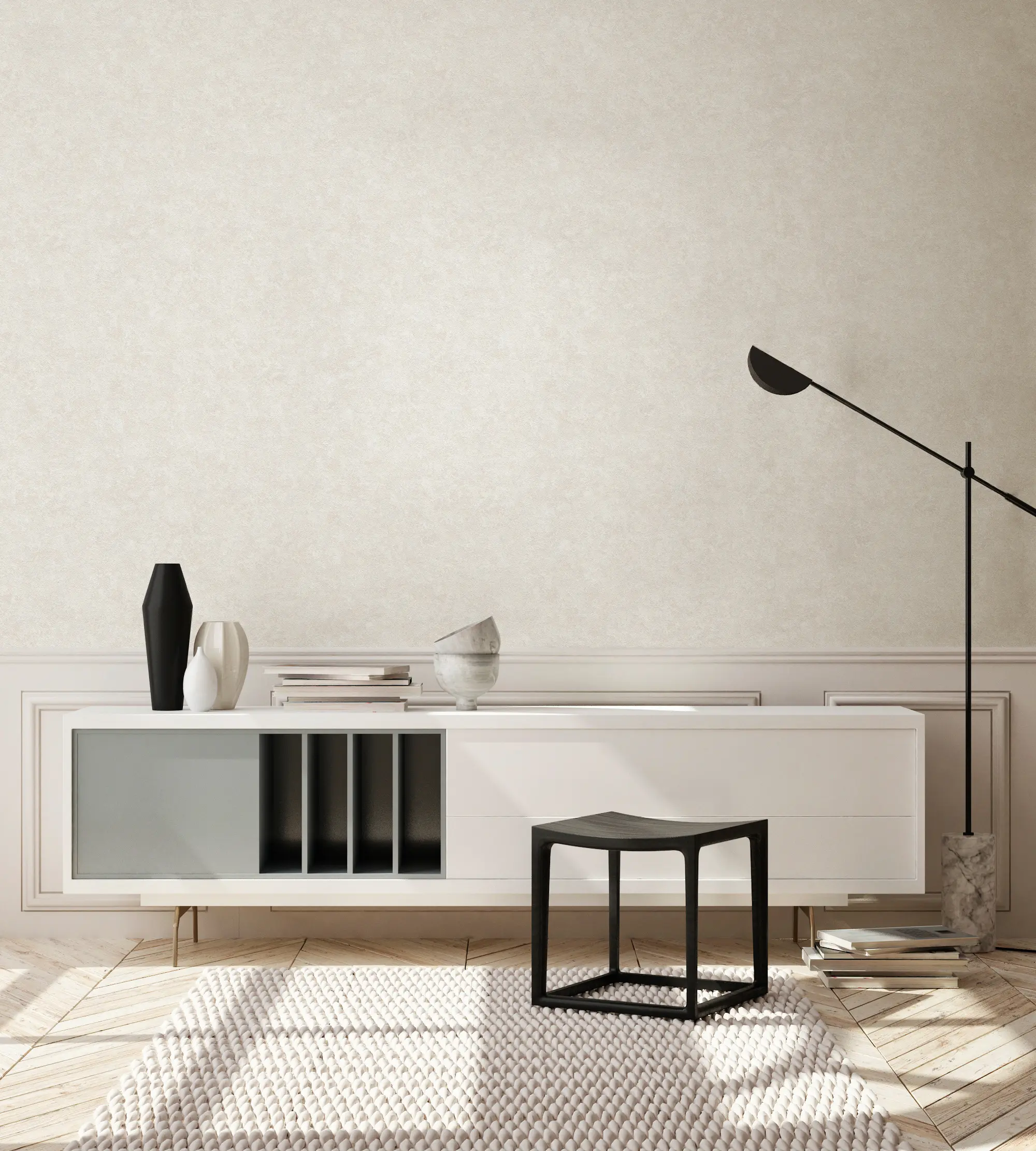 Architects Paper - Texture Art | Carta da parati con struttura intonacata fine bianca