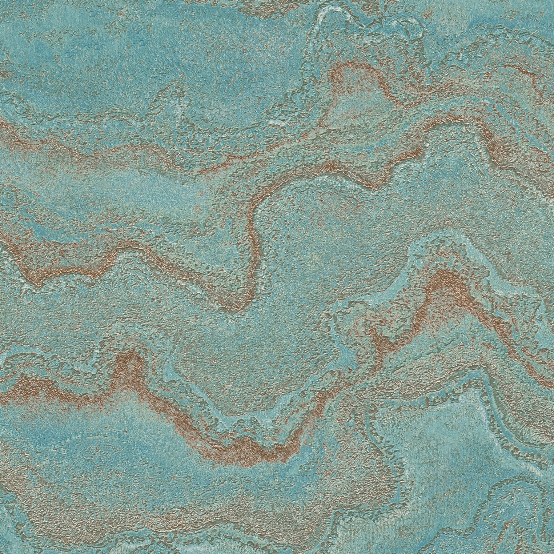Texture Art | Turquoise marble-effect wallpaper