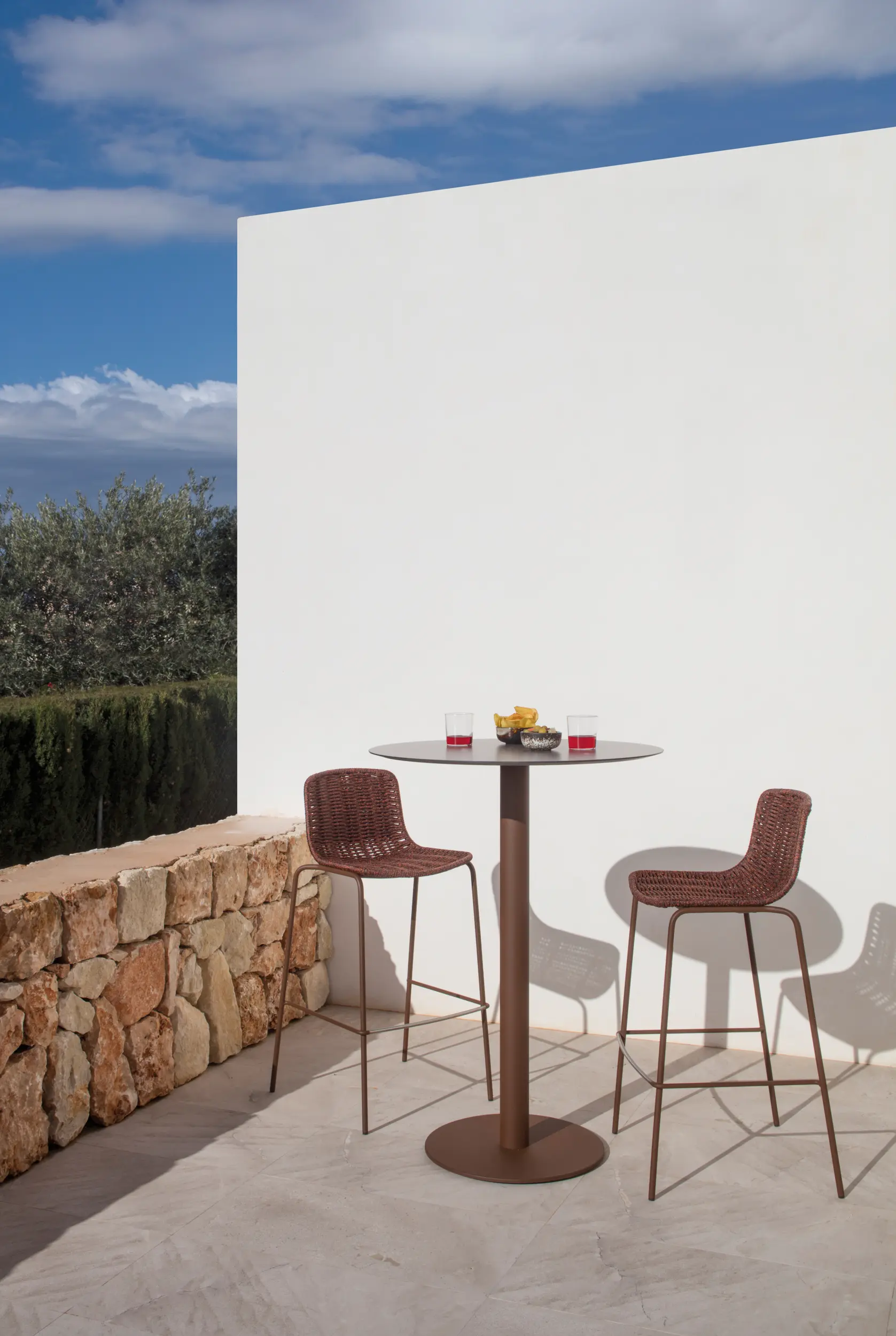 Expormim - Flamingo outdoor High dining table stand with round top