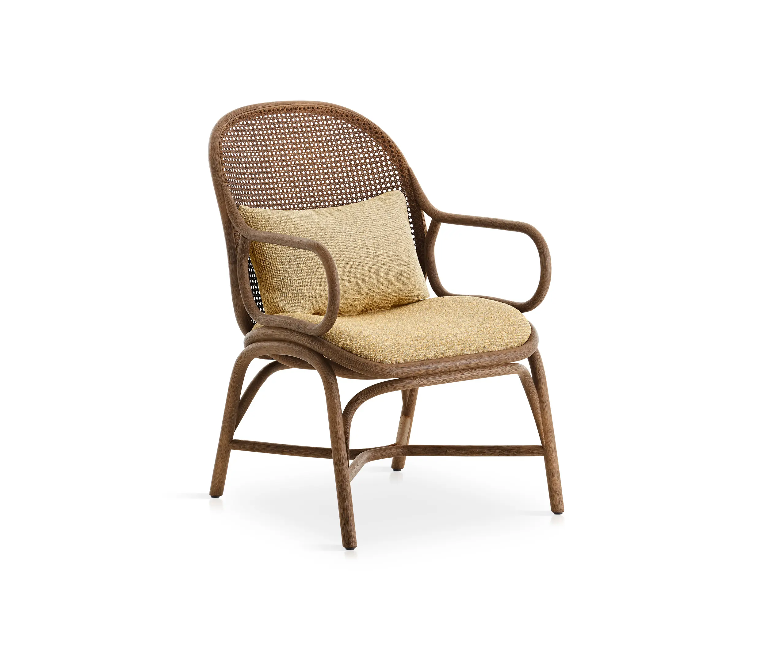 Expormim - Frames Low backrest armchair with rattan legs