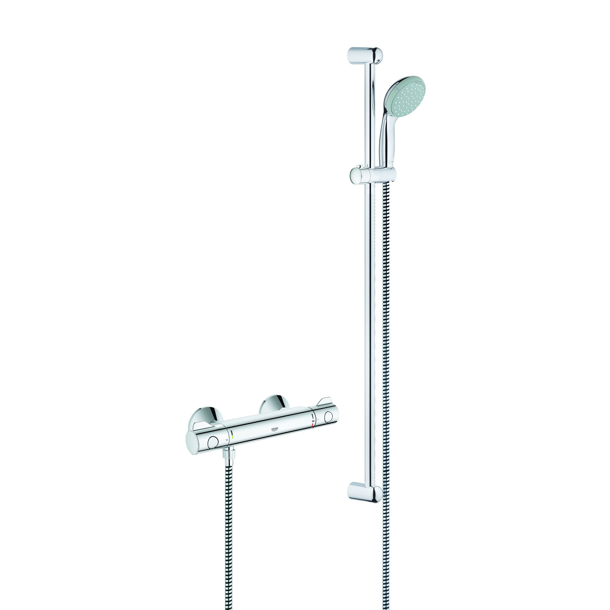 Produkt Grohtherm 800 Thermostat-Brausebatterie DN 15 mit Brausegarnitur des Herstellers GROHE anzeigen