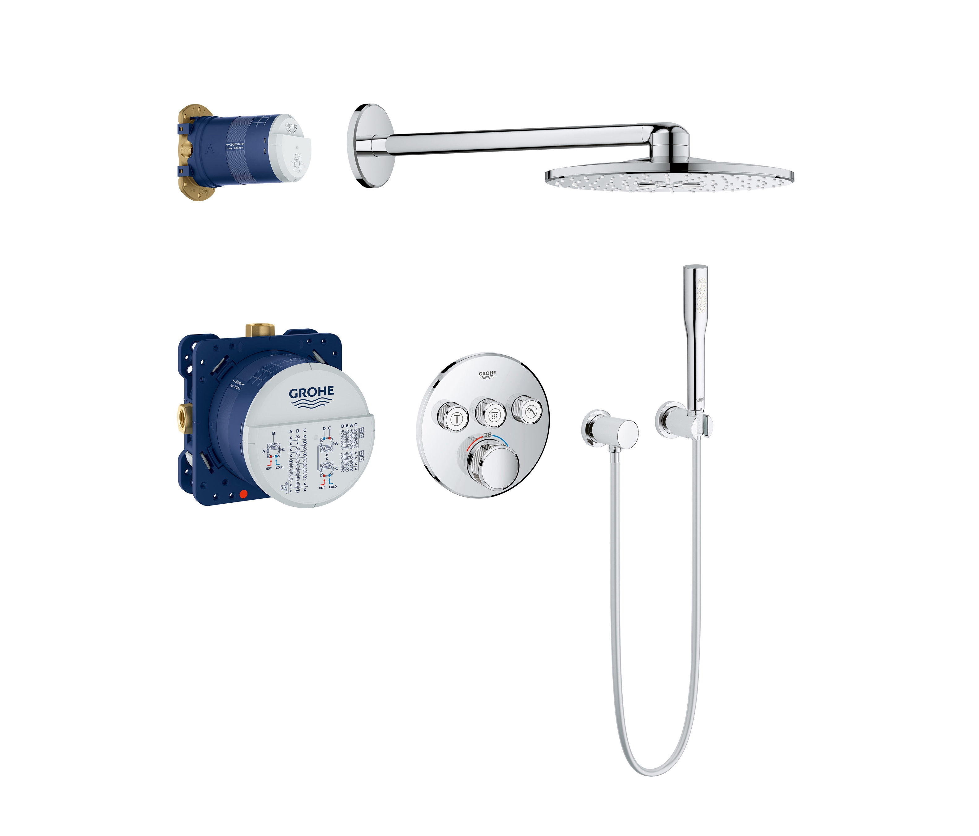Display product Grohtherm SmartControl Perfect shower set with Rainshower 310 SmartActive from manufacturer GROHE