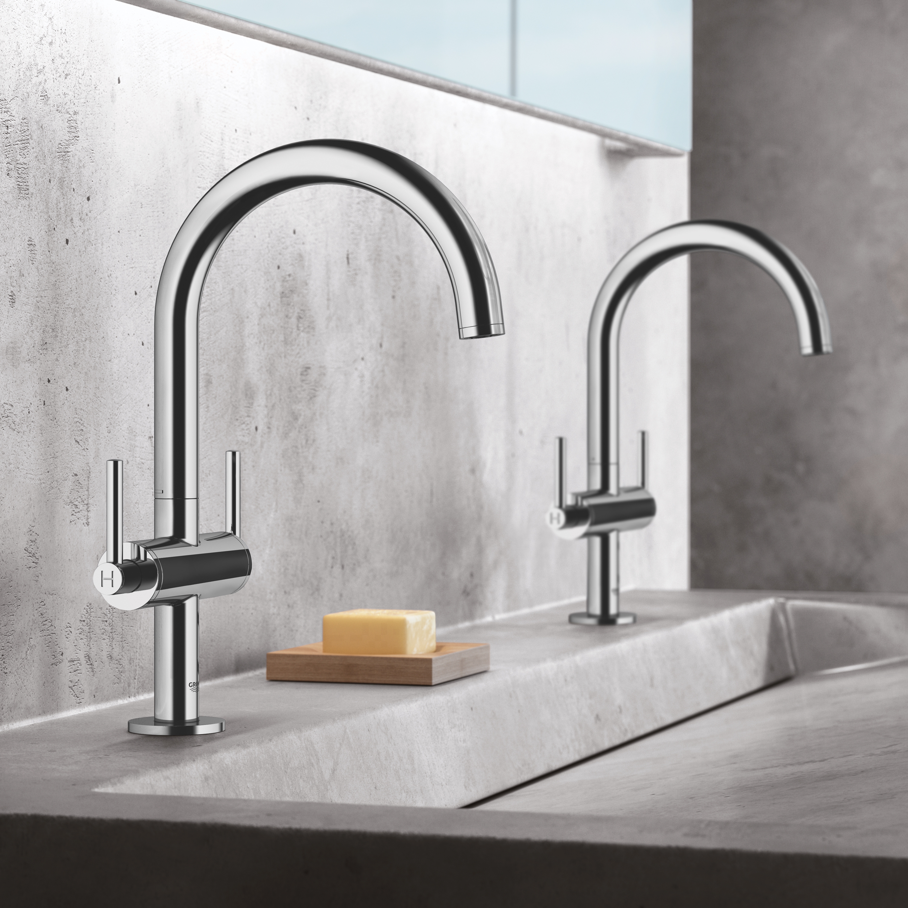 Vertoon produk Atrio One-hole basin mixer 1/2" L-Size lever handle van vervaardiger GROHE