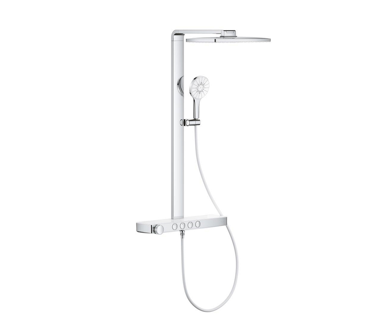 Display product Rainshower Aqua Pure Shower system with thermostat for wall mounting from manufacturer GROHE