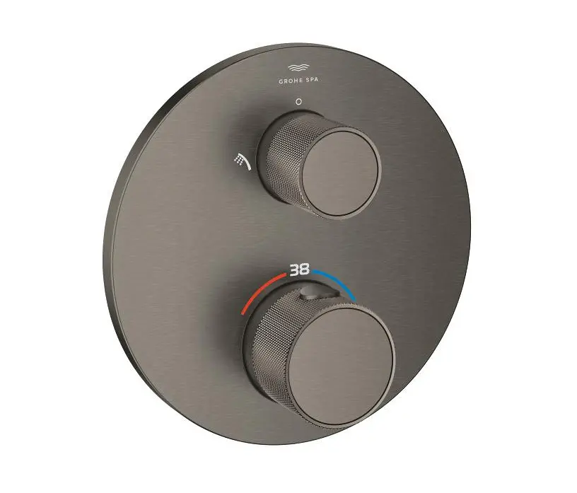 GROHE - Atrio Private Collection Thermostatic shower mixer for 2 outlets with integrated shut off/diverter valve with knob