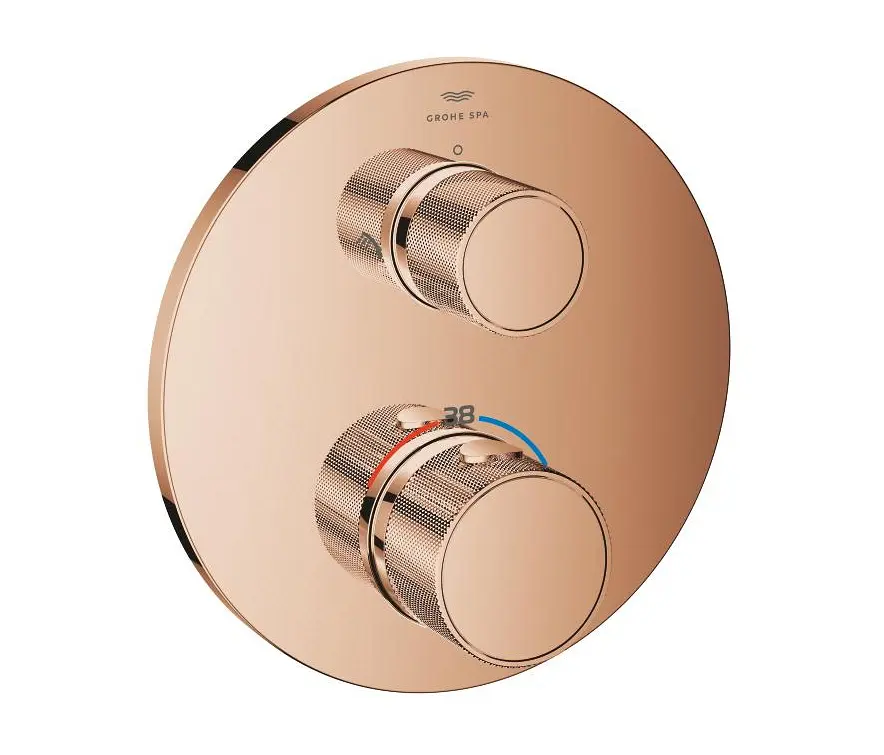GROHE - Atrio Private Collection Thermostatic shower mixer for 2 outlets with integrated shut off/diverter valve with knob