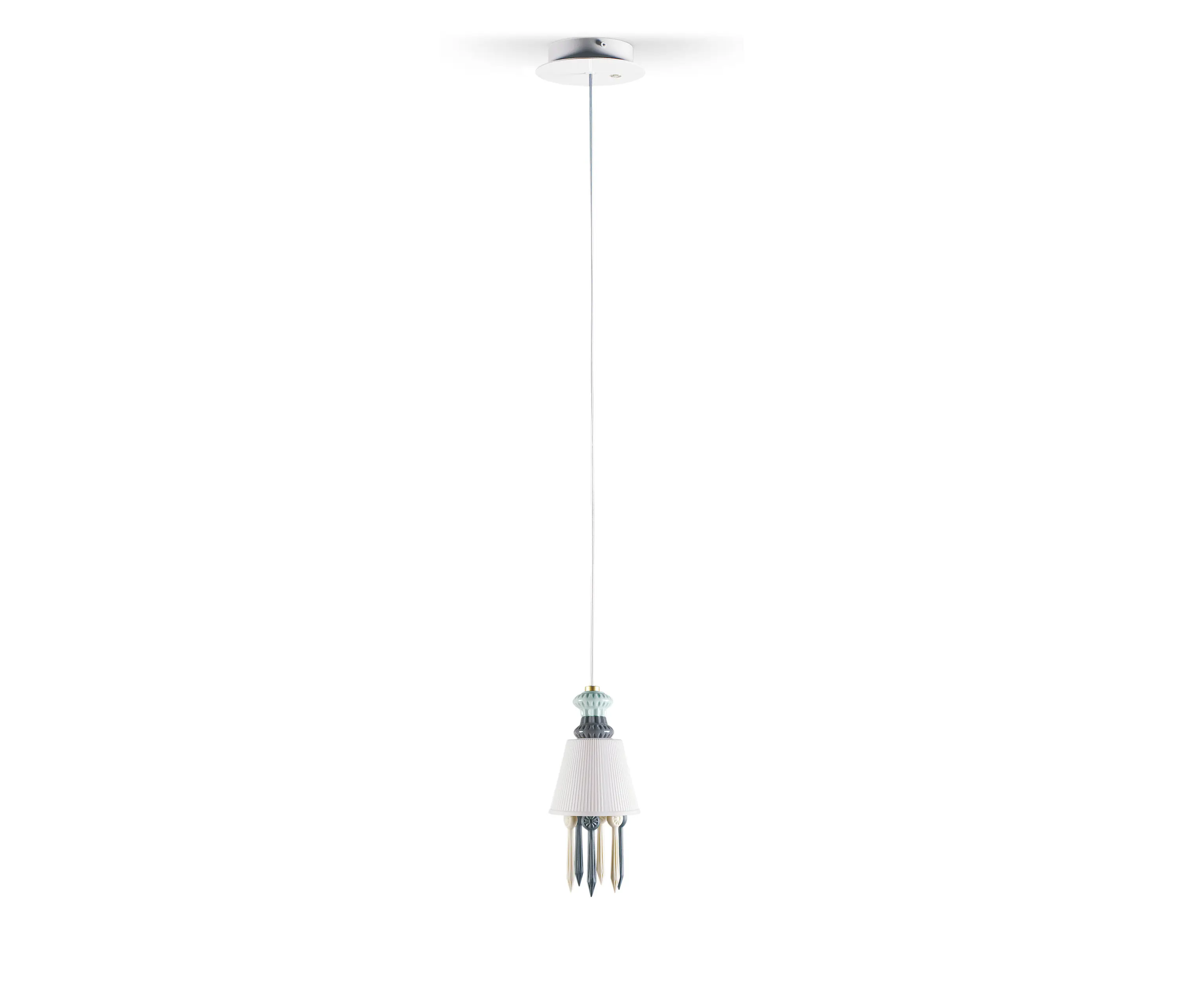 Lladró - Belle de Nuit Ceiling Lamp with Lithophane | Black (CE/UK)
