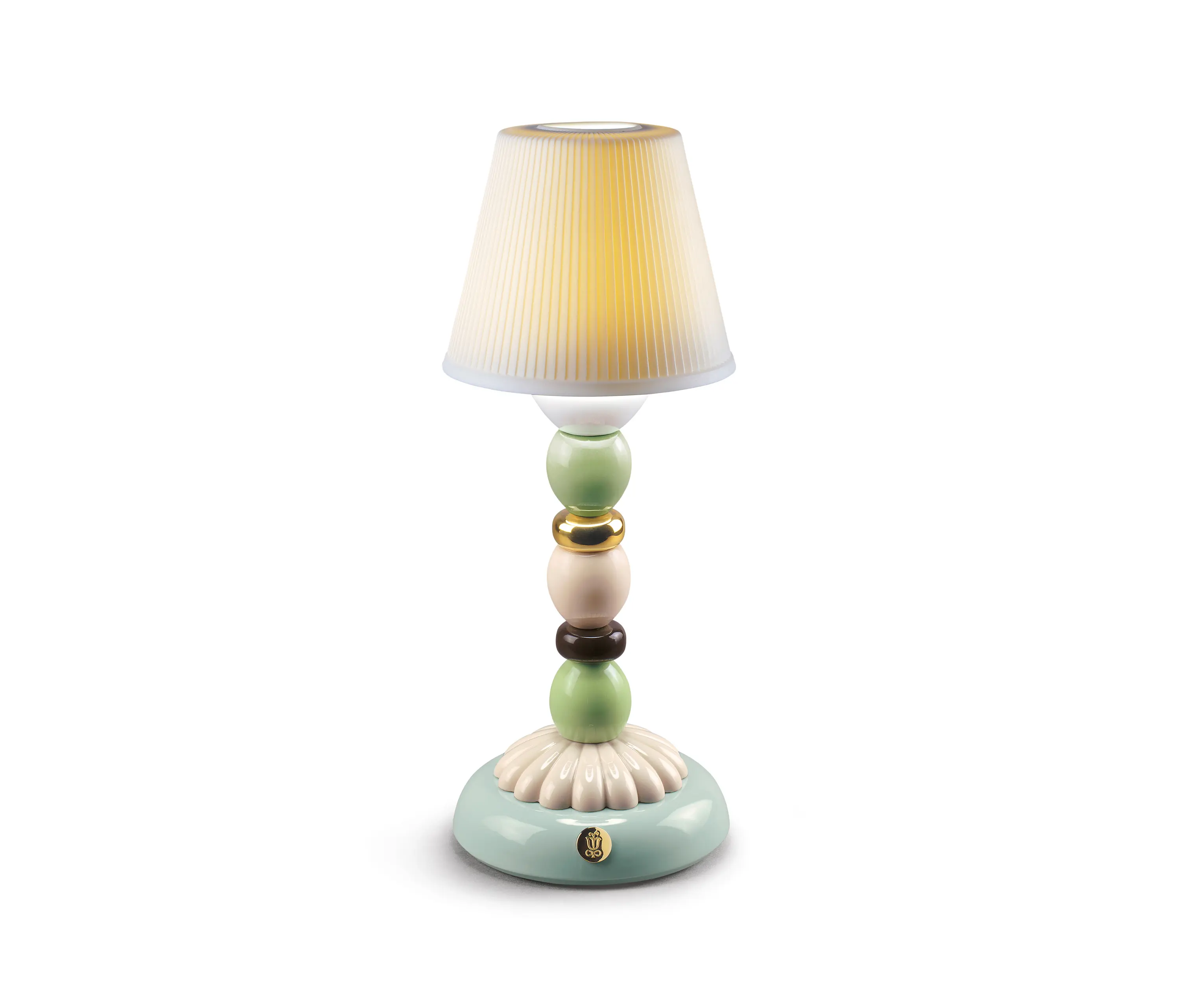 Lladró - Firefly Palm Golden Fall Table Lamp | Green and Blue
