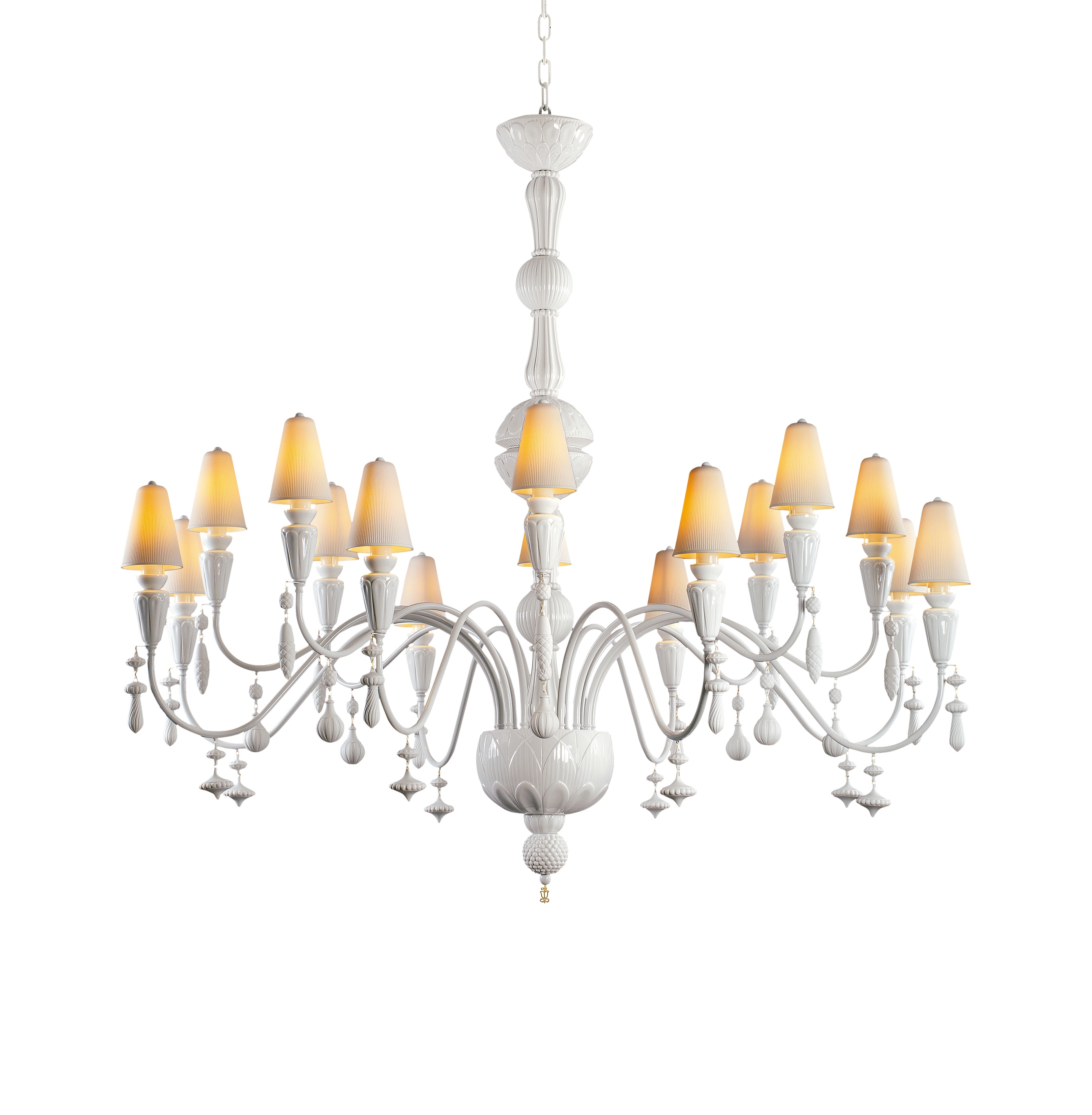 Ivy and Seed 16 Lights Chandelier | Large Flat Model | White (CE/UK)
