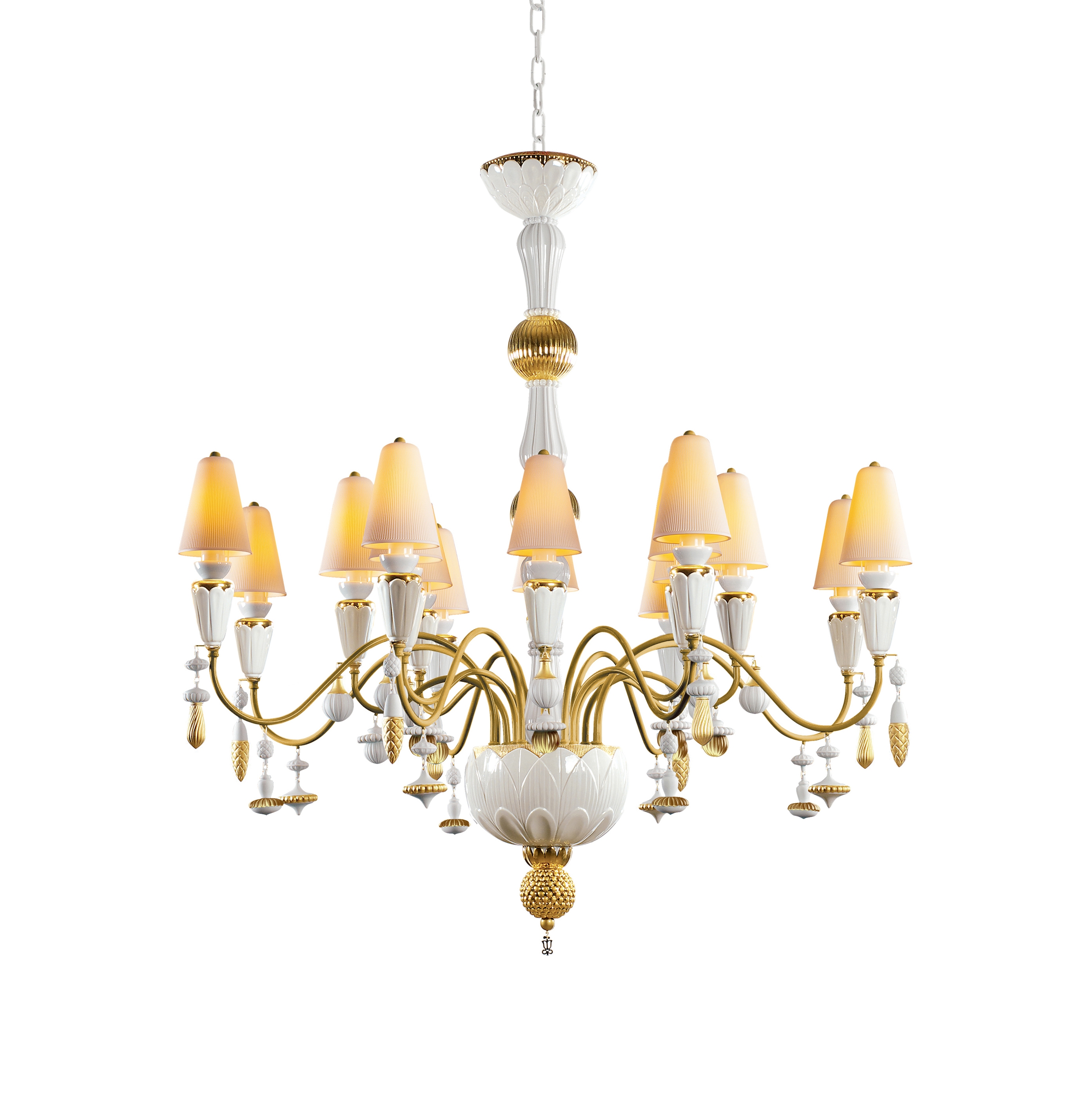 Ivy and Seed 16 Lights Chandelier | Medium Flat Model | Golden Luster (CE/UK)
