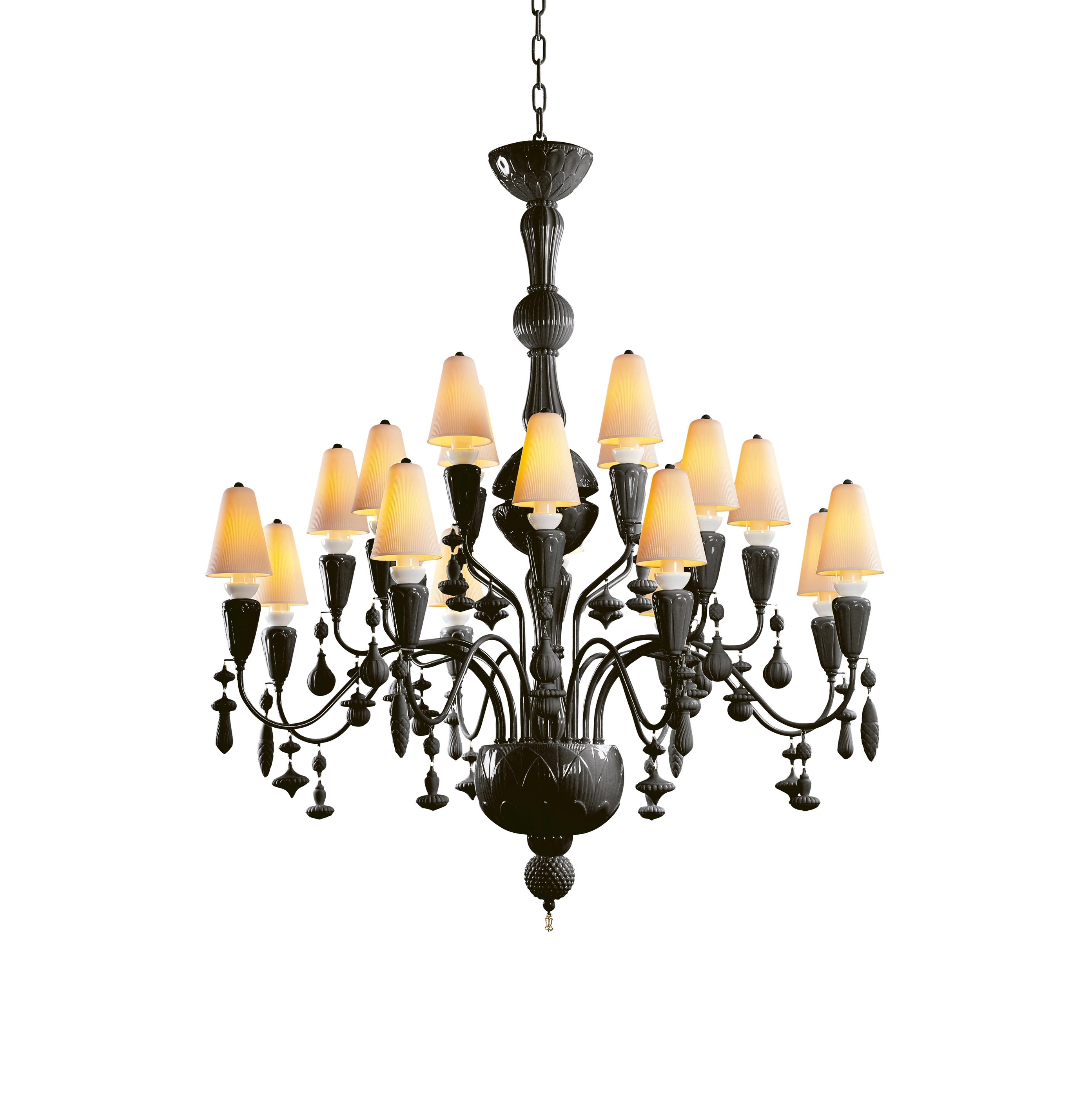 Ivy and Seed 20 Lights Chandelier | Medium Model | Absolute Black (CE/UK)
