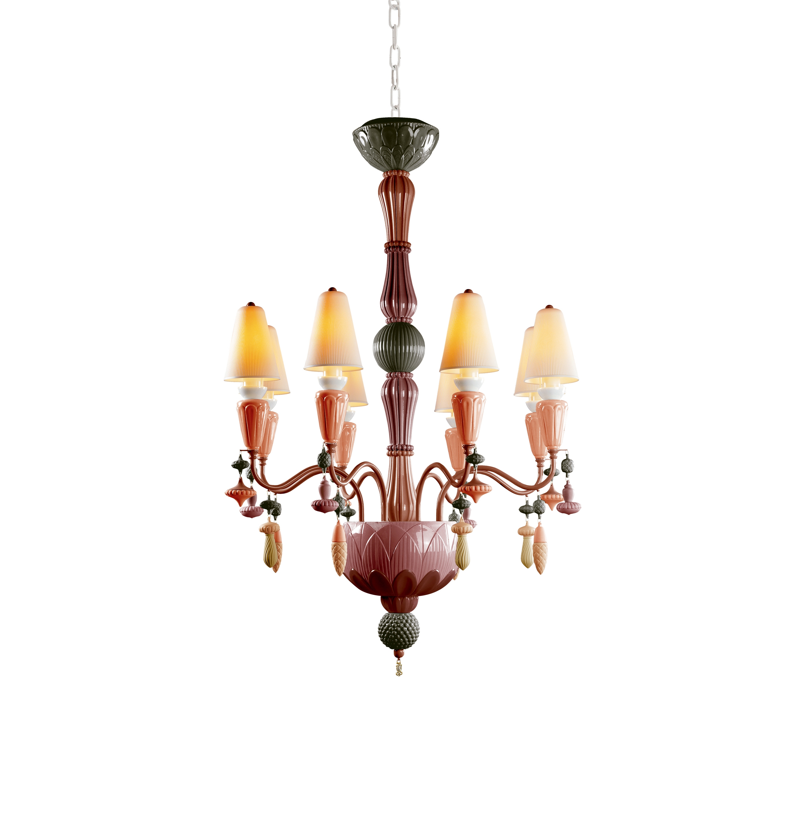 Ivy and Seed 8 Light Chandelier | Red Coral (CE/UK)