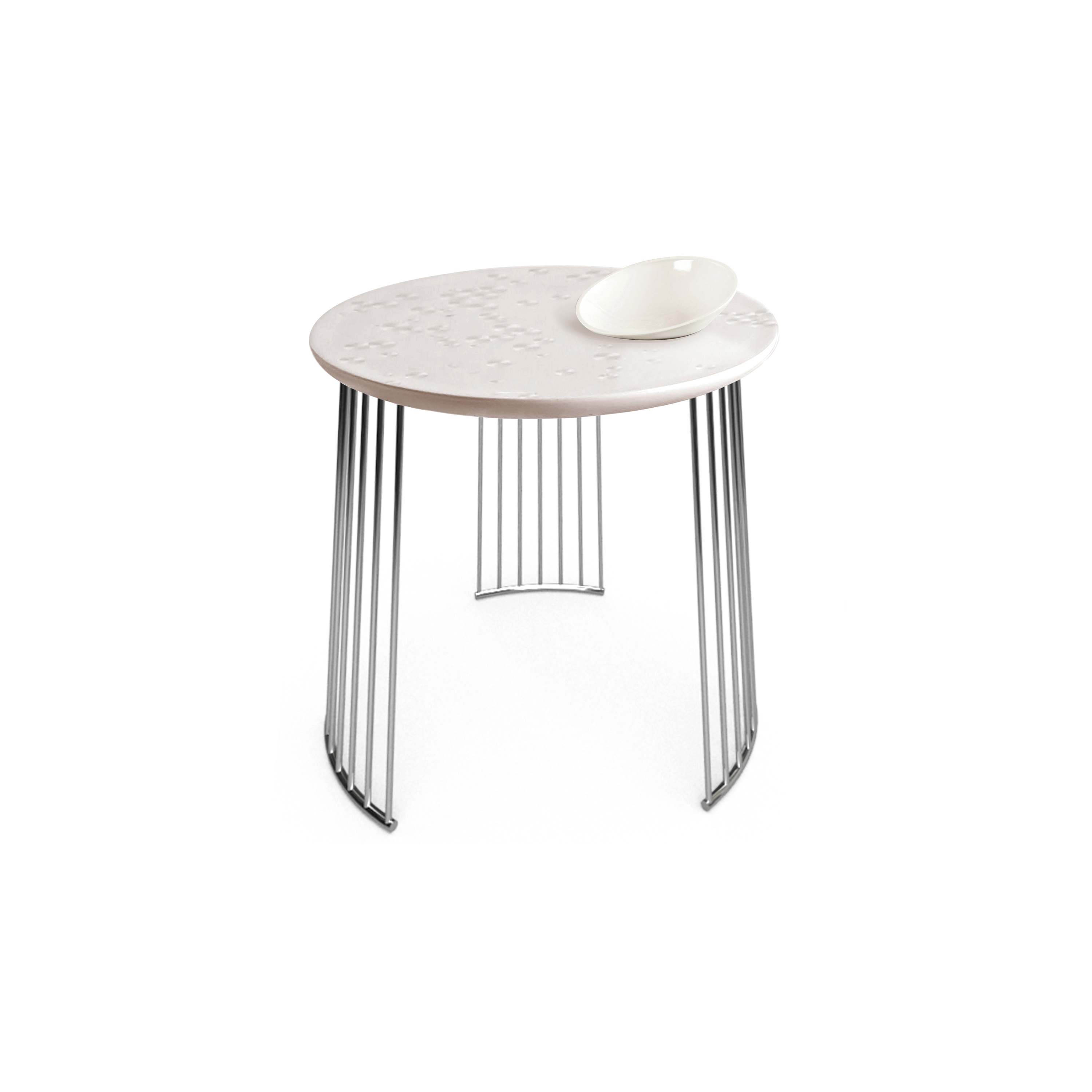Moments Frost Table With bowl | Chrome metal