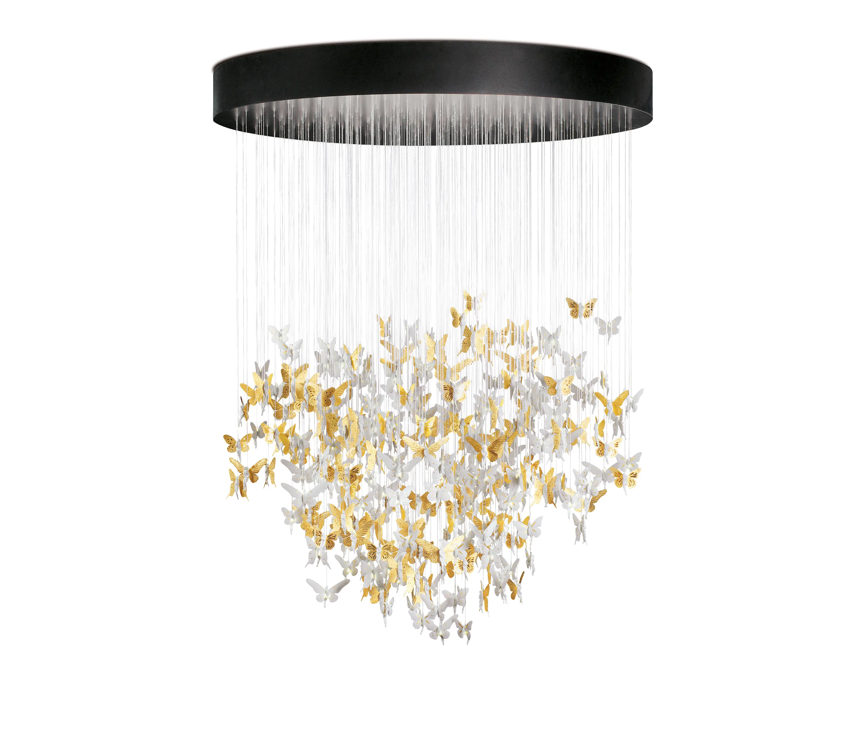Lladró - Re-cyclos Chandelier Niágara 2 m | Lustre oro (CE/UK)