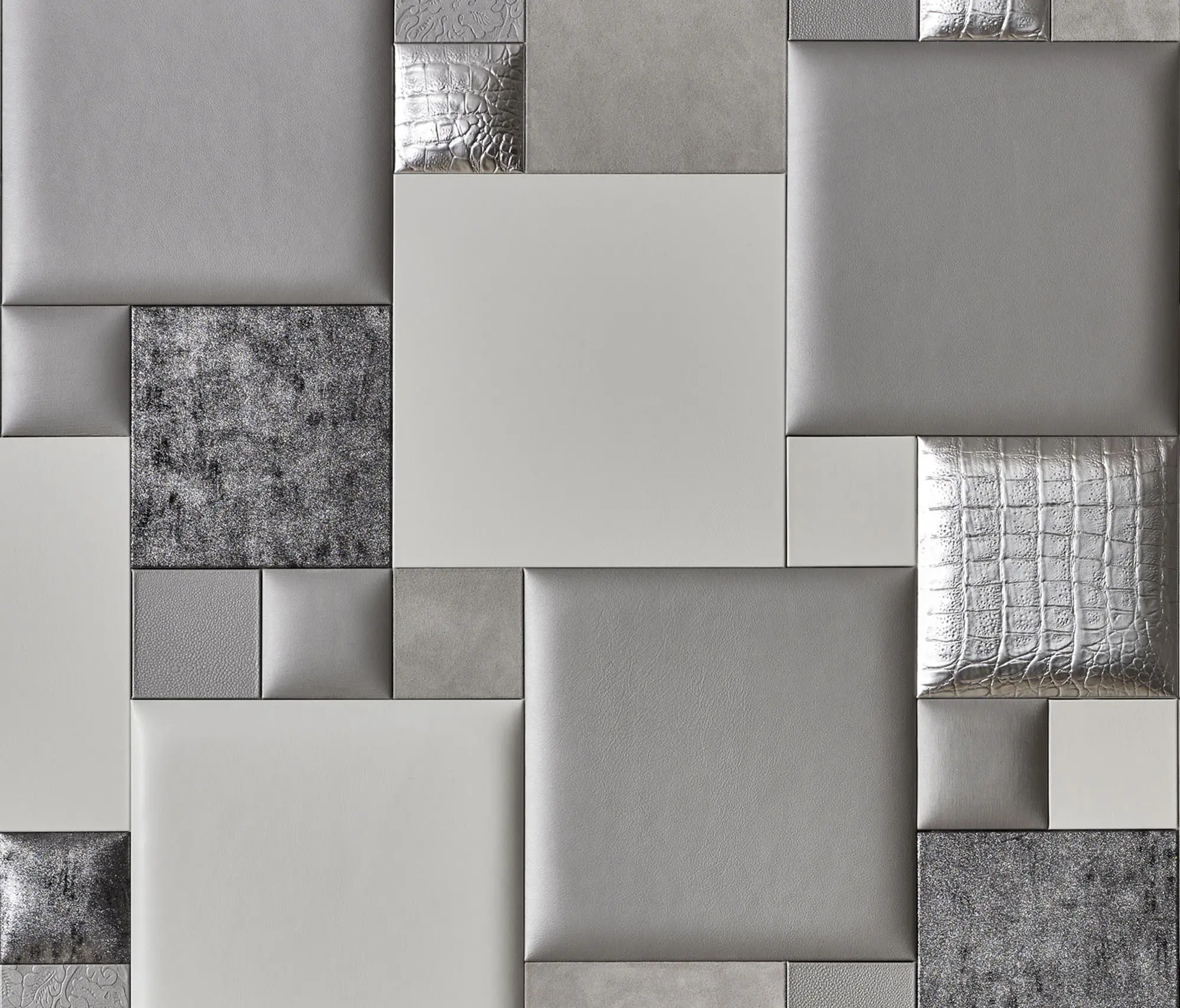 Studioart Leather Interiors - PATTERN 2 Leatherwall Luxury Silver