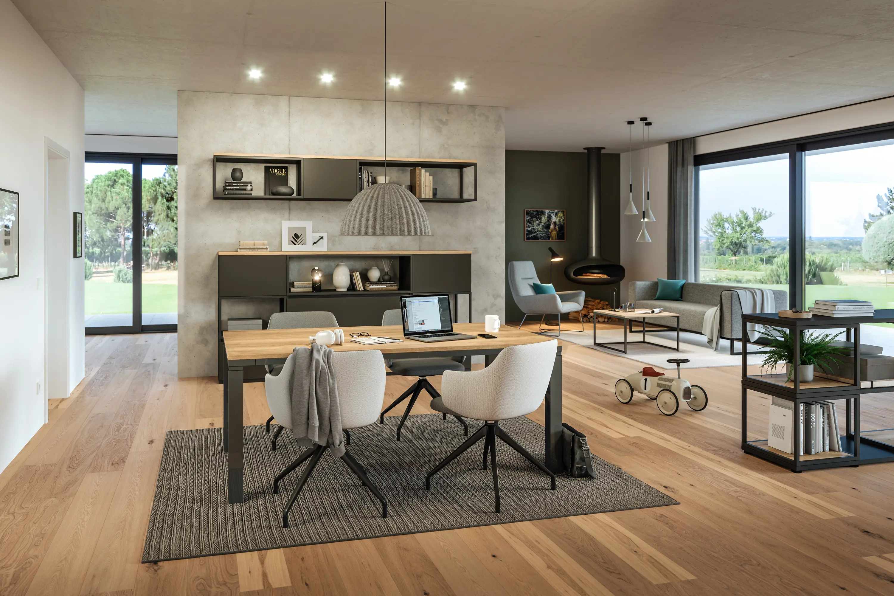 Assmann Büromöbel - Cubas Raumgliederndes Stauraumsystem mit drehbaren Modulen