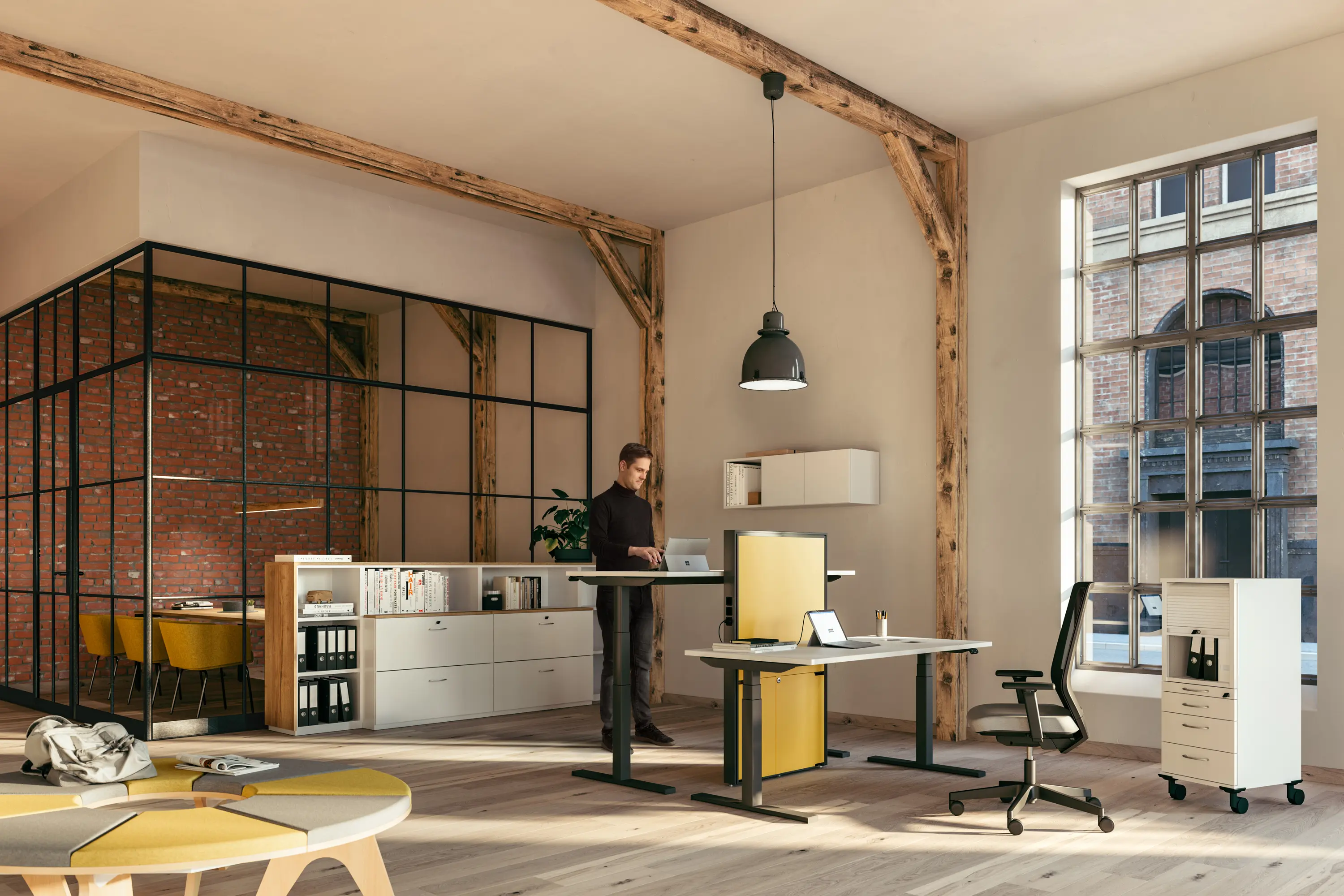 Assmann Büromöbel - Tensos Velo electrically height-adjustable double workstation