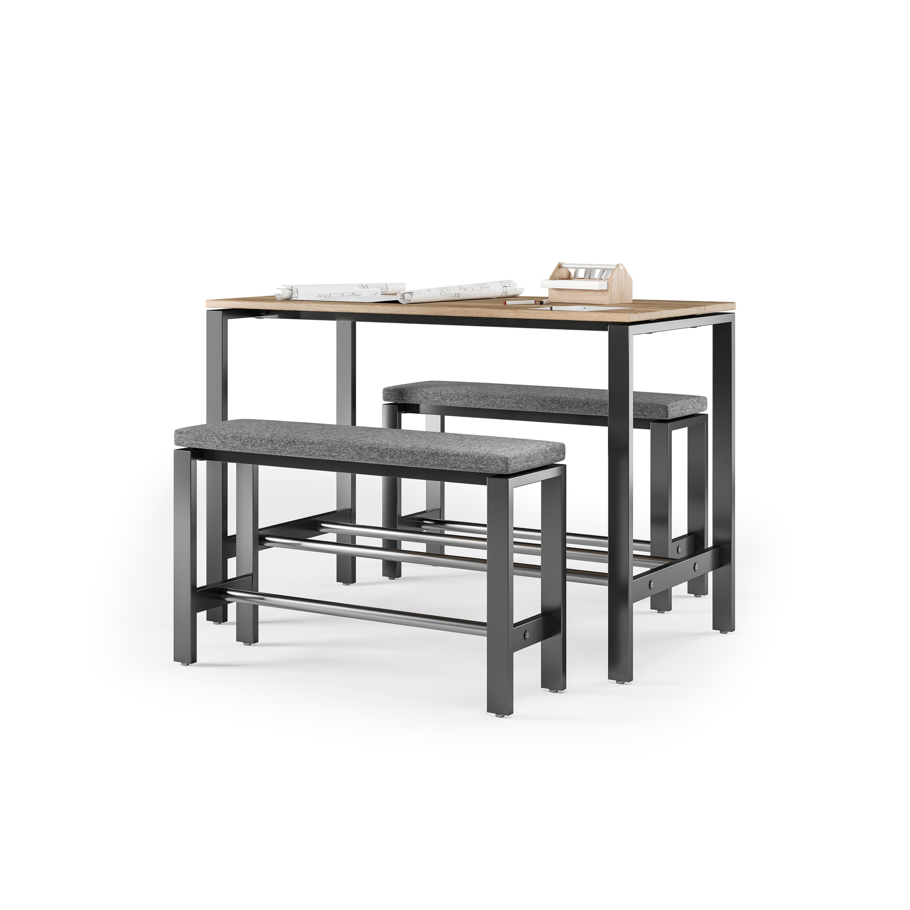 Vertoon produk Solos Highdesk van vervaardiger Assmann Büromöbel