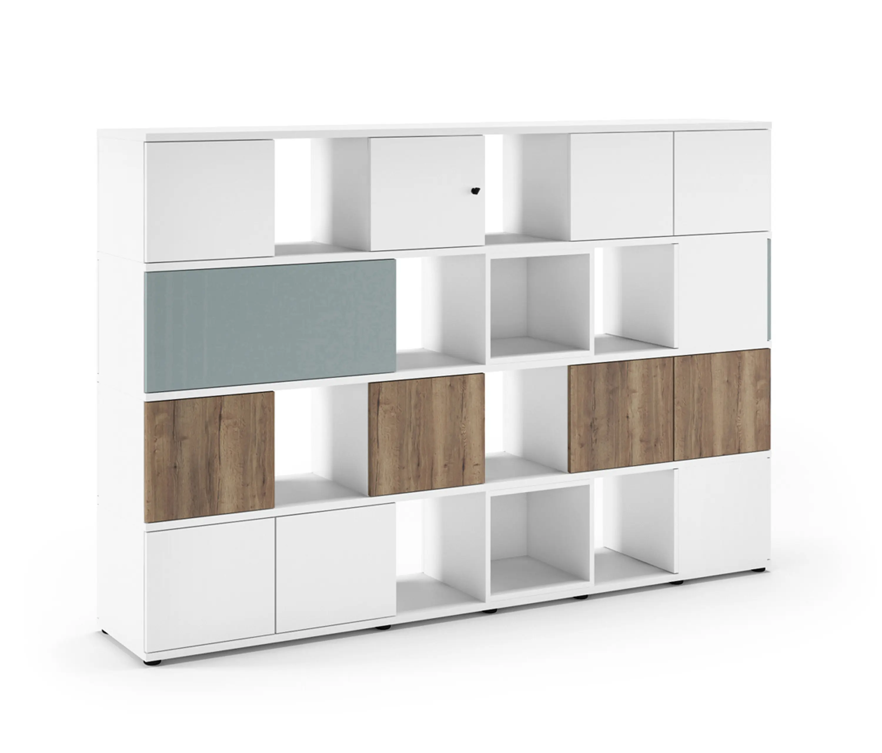 Assmann Büromöbel - Cubas Raumgliederndes Stauraumsystem mit drehbaren Modulen