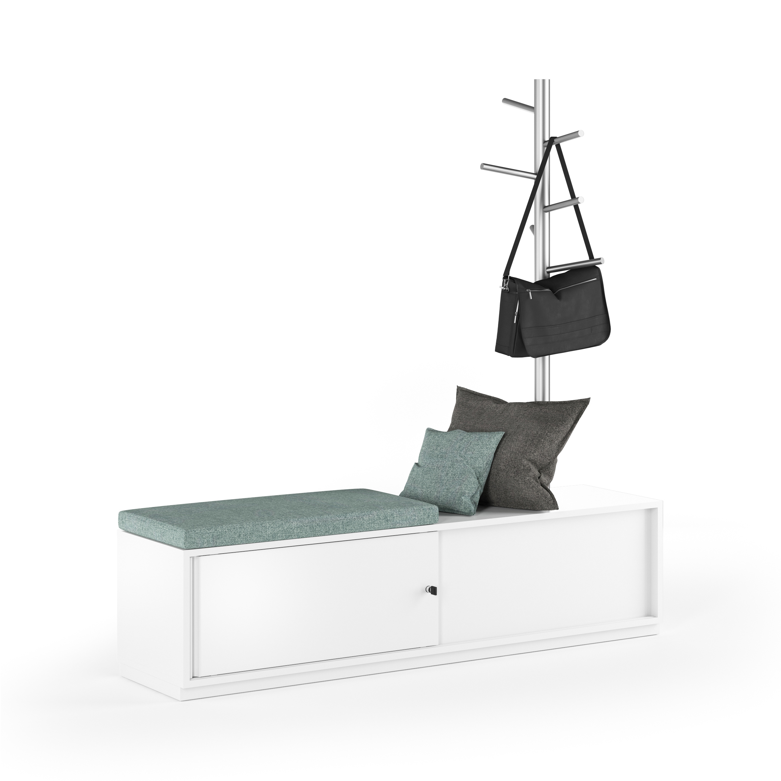 Display product Syneo Part Sliding door cabinet with wardrobe element from manufacturer Assmann Büromöbel