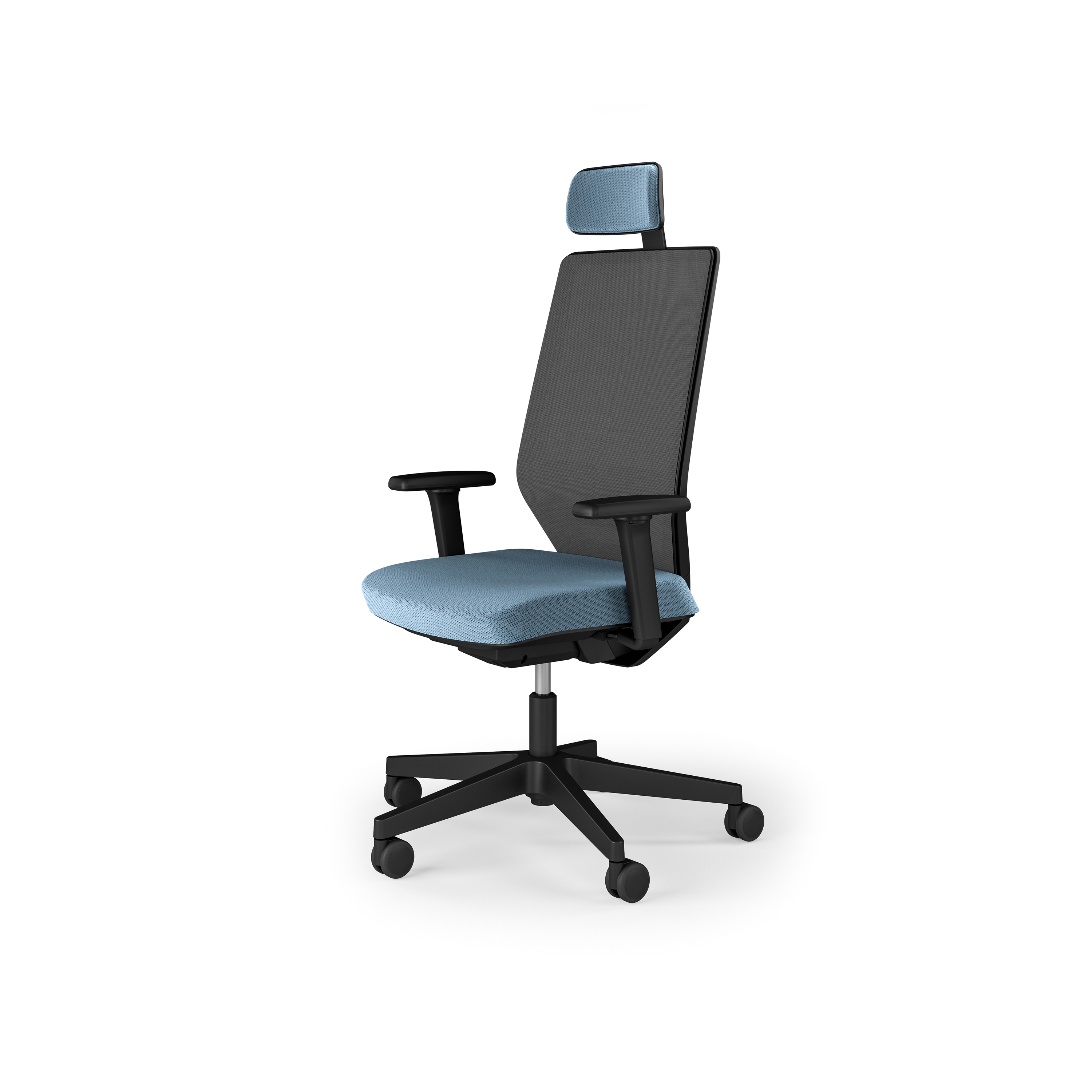 Display product Streamo office swivel chair, upholstered mesh backrest and seat, optional headrest and armrests from manufacturer Assmann Büromöbel