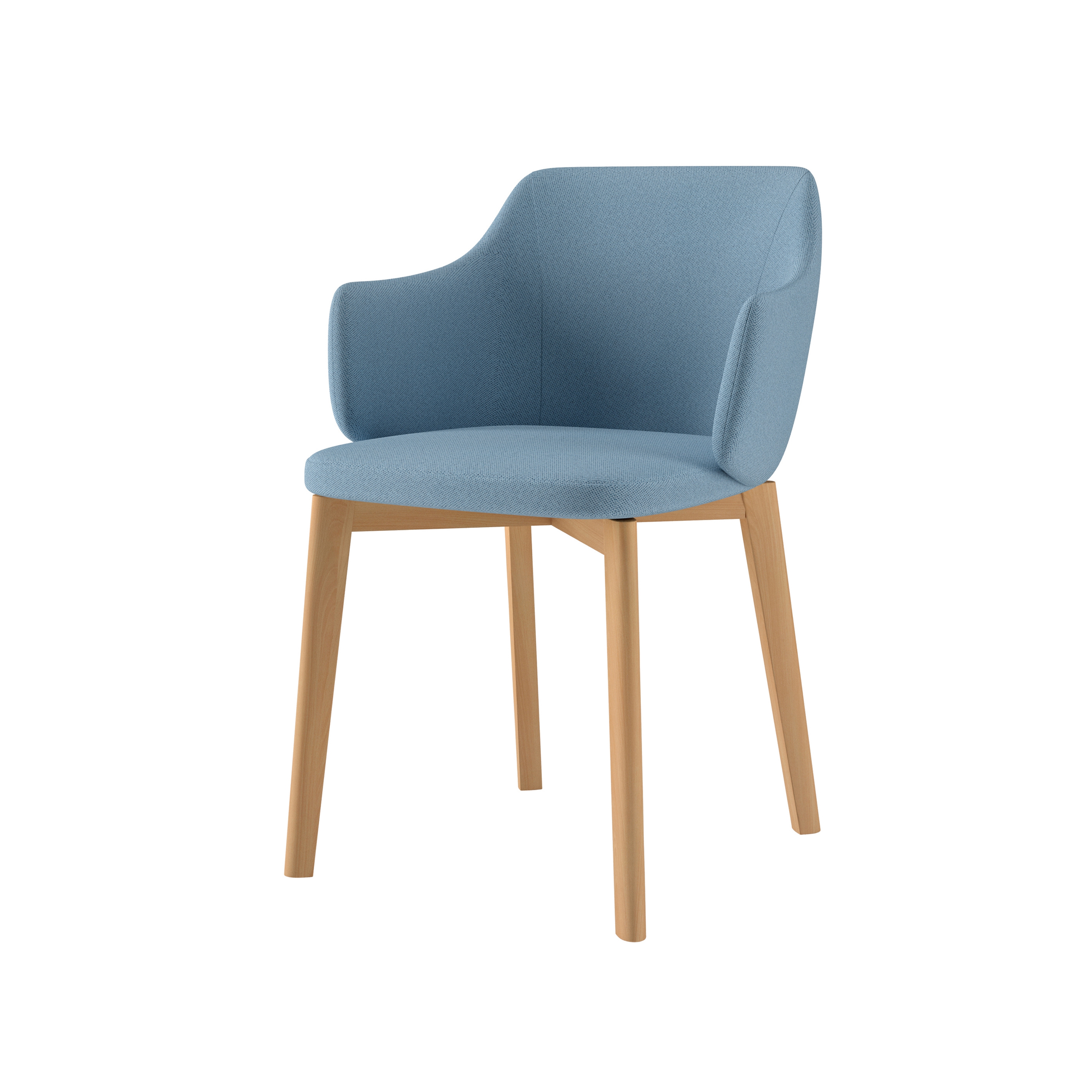 Vertoon produk Triest Chair with wooden 4-leg base van vervaardiger Assmann Büromöbel