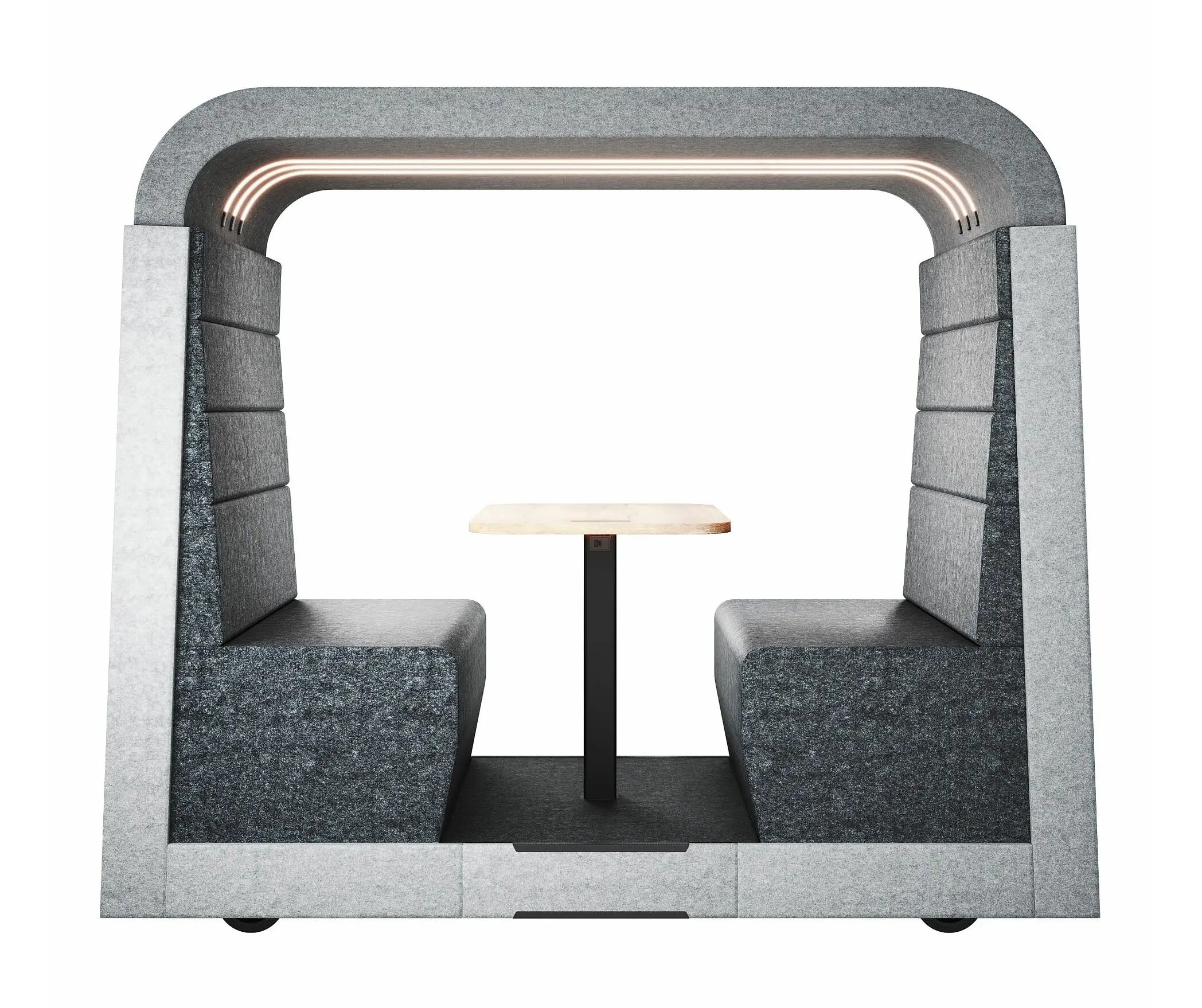 Assmann Büromöbel - Syneo Soft Freestyle with rollers and closed ceiling incl. lighting