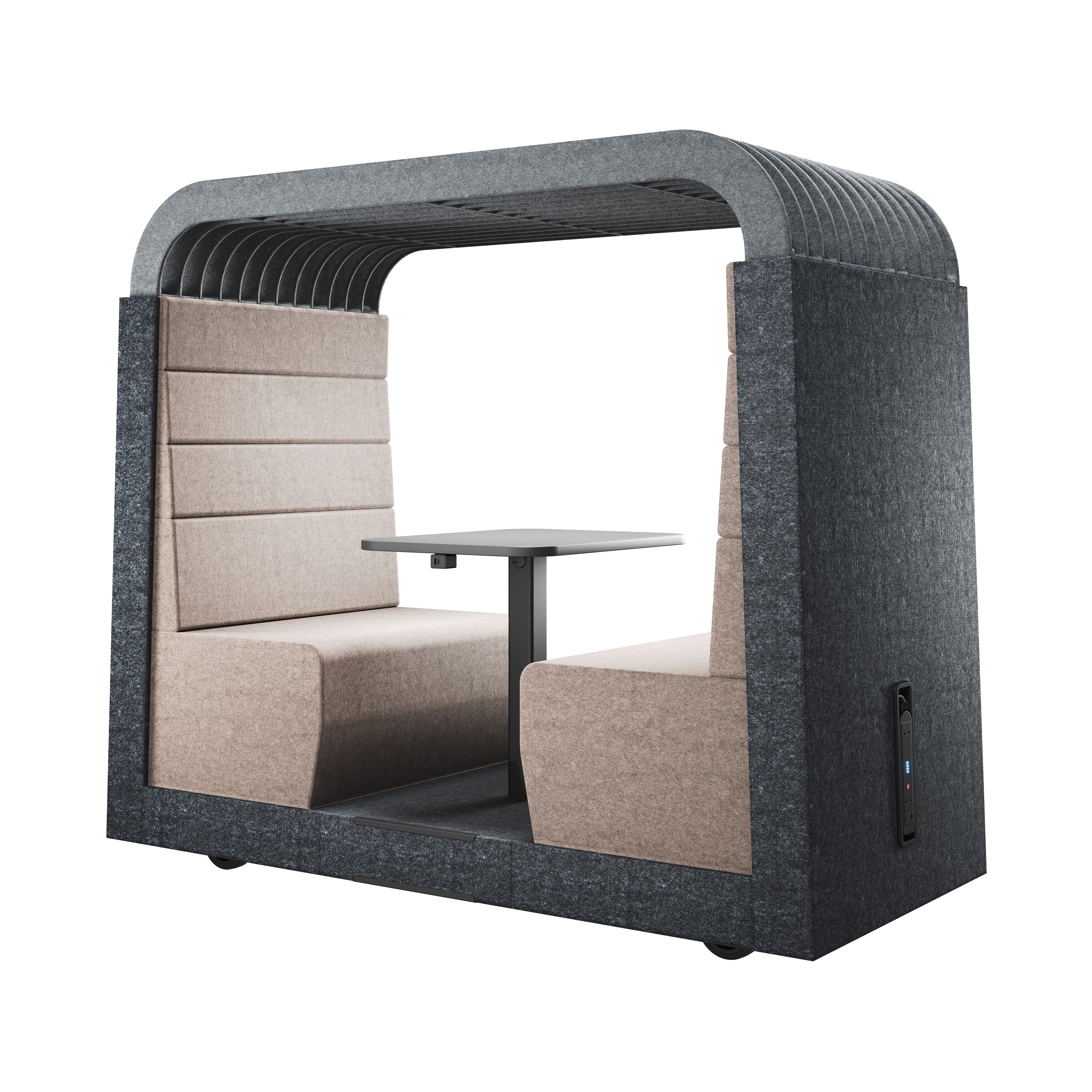 Display product Syneo Soft Freestyle with gliders and open ceiling from manufacturer Assmann Büromöbel