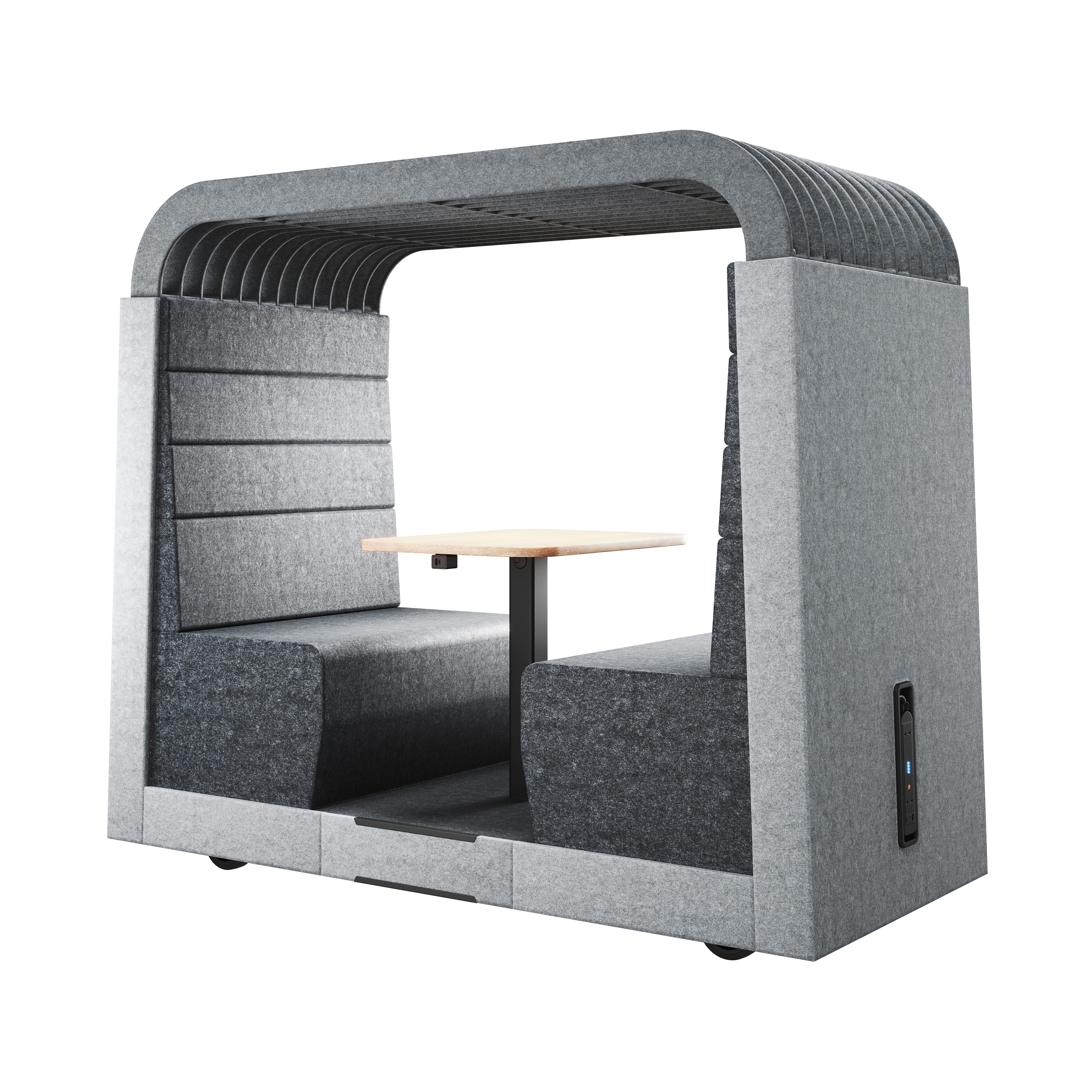 Display product Syneo Soft Freestyle with gliders and open ceiling from manufacturer Assmann Büromöbel