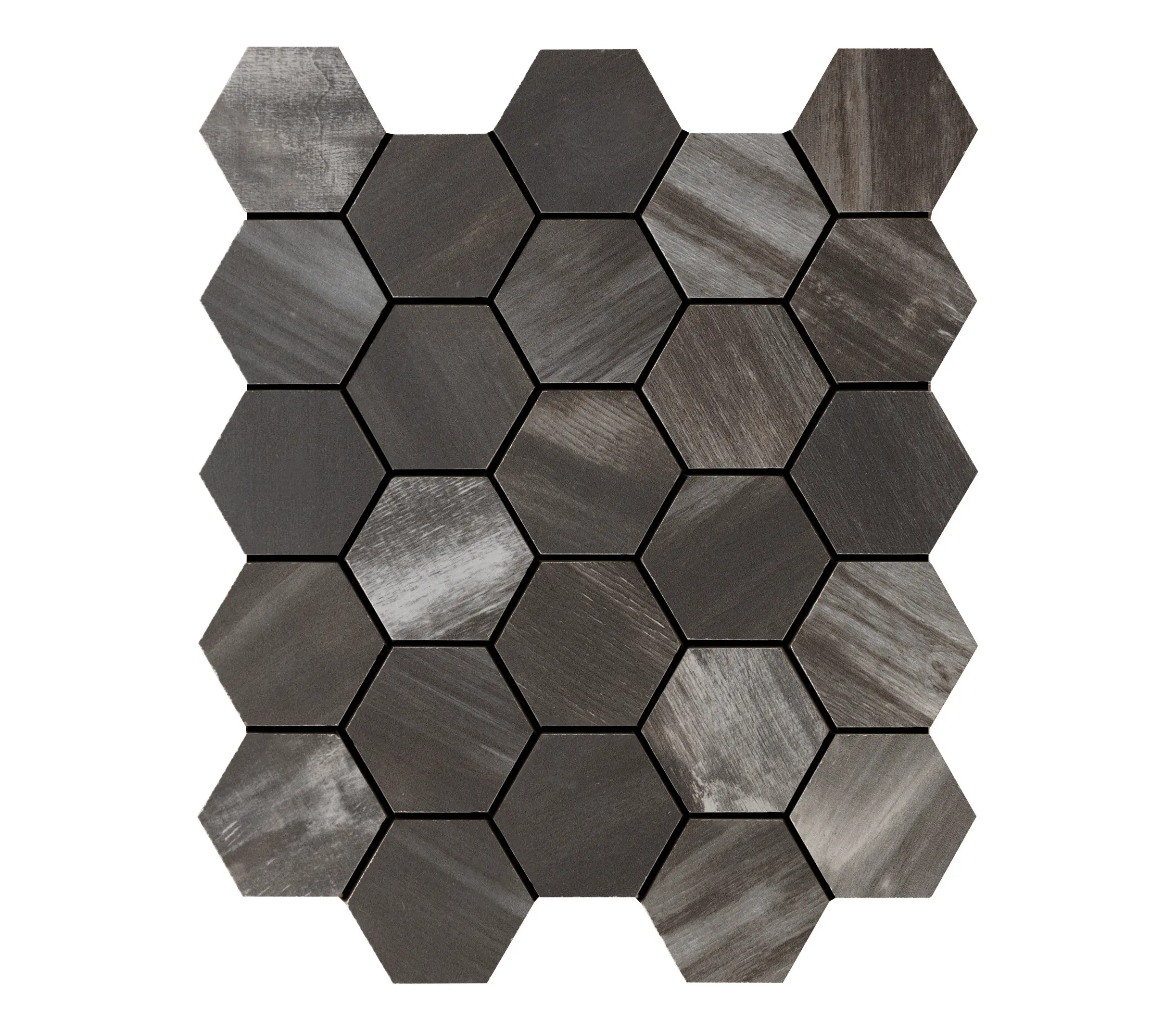 IMSO Ceramiche - Wood on Fire | Esagona Dark Mosaico 30x30 cm