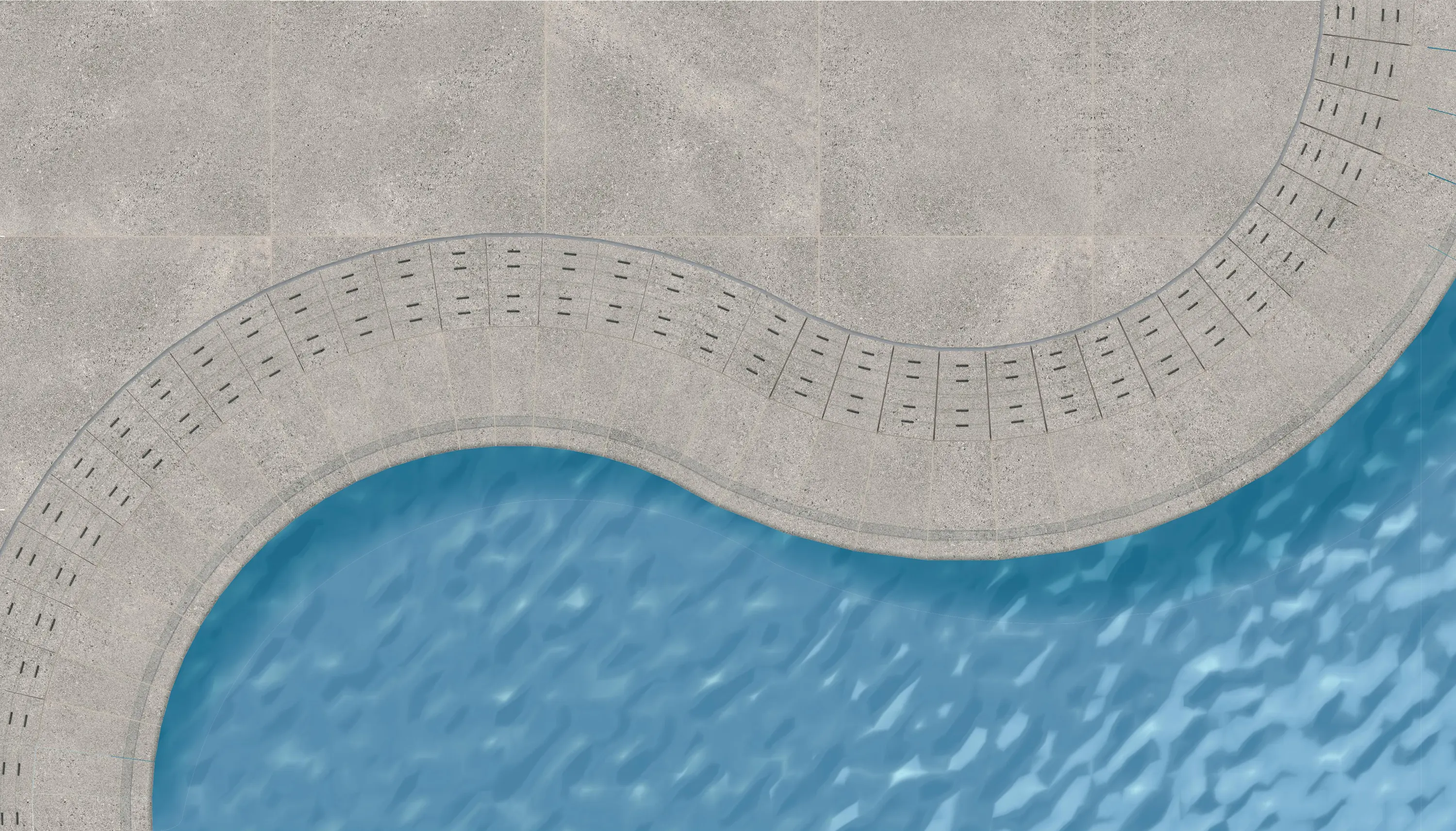 Cerámica Mayor - Maui edge and drain grate RJ67 Stromboli Cream