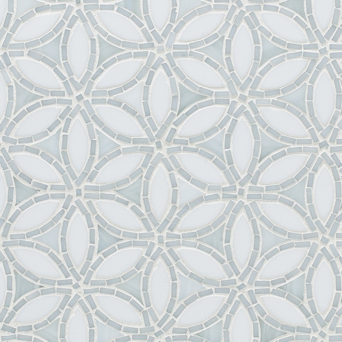Mostrar el producto Flapper Floral Be Bop White Glass Mosaic del fabricante Artistic Tile