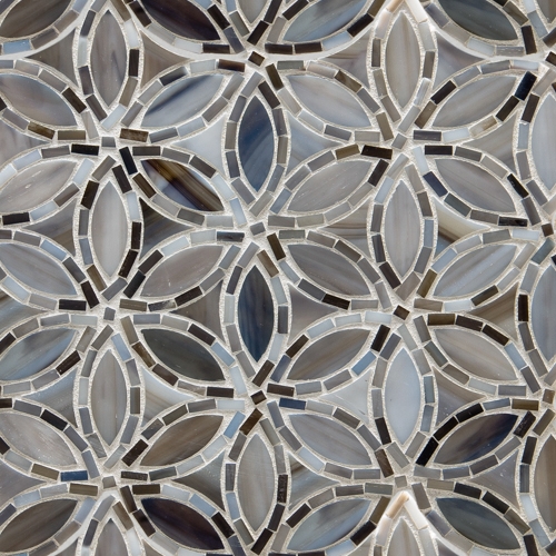 Flapper Floral Detroit Blues Glass Mosaic